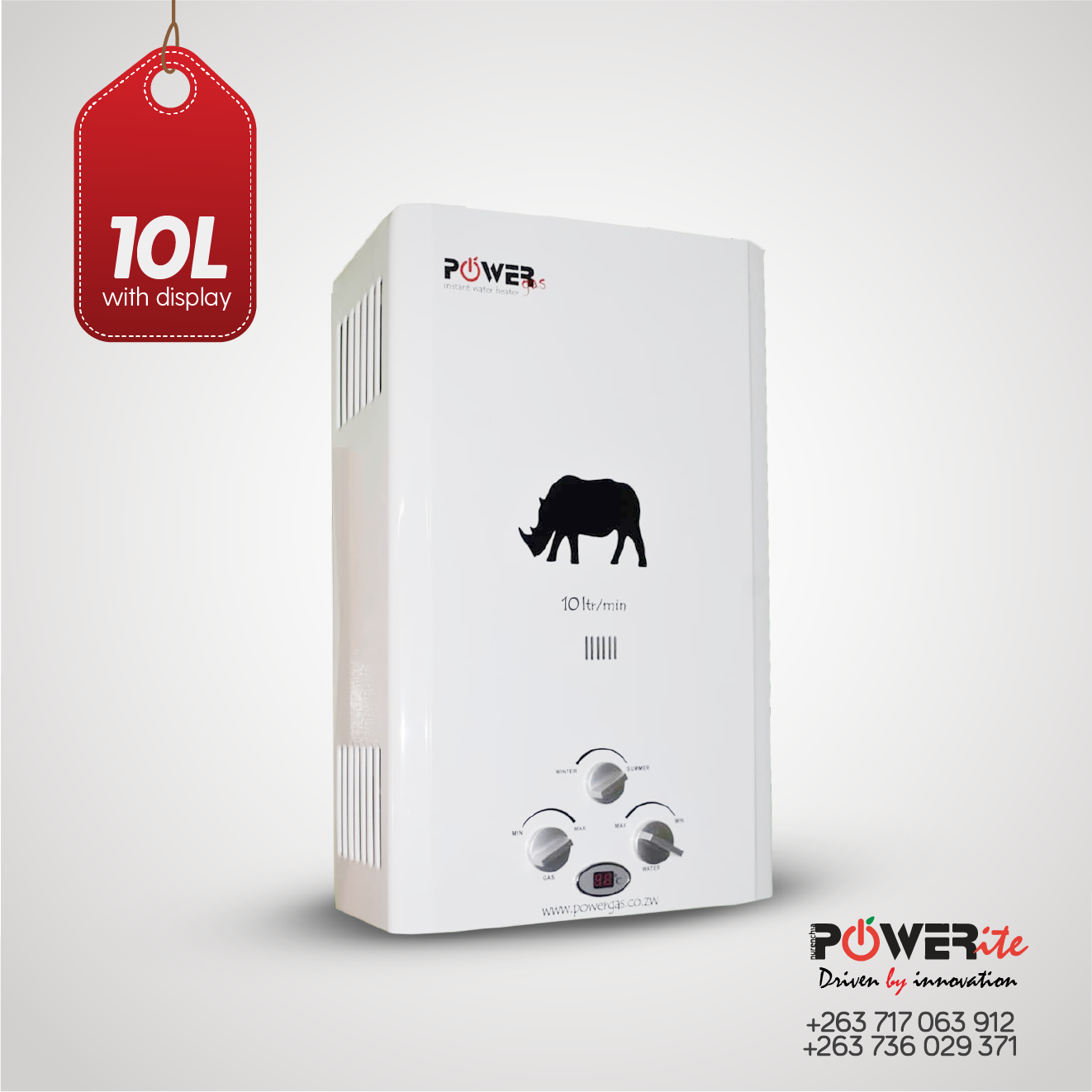 10L/min Gas Geyser — POWERite