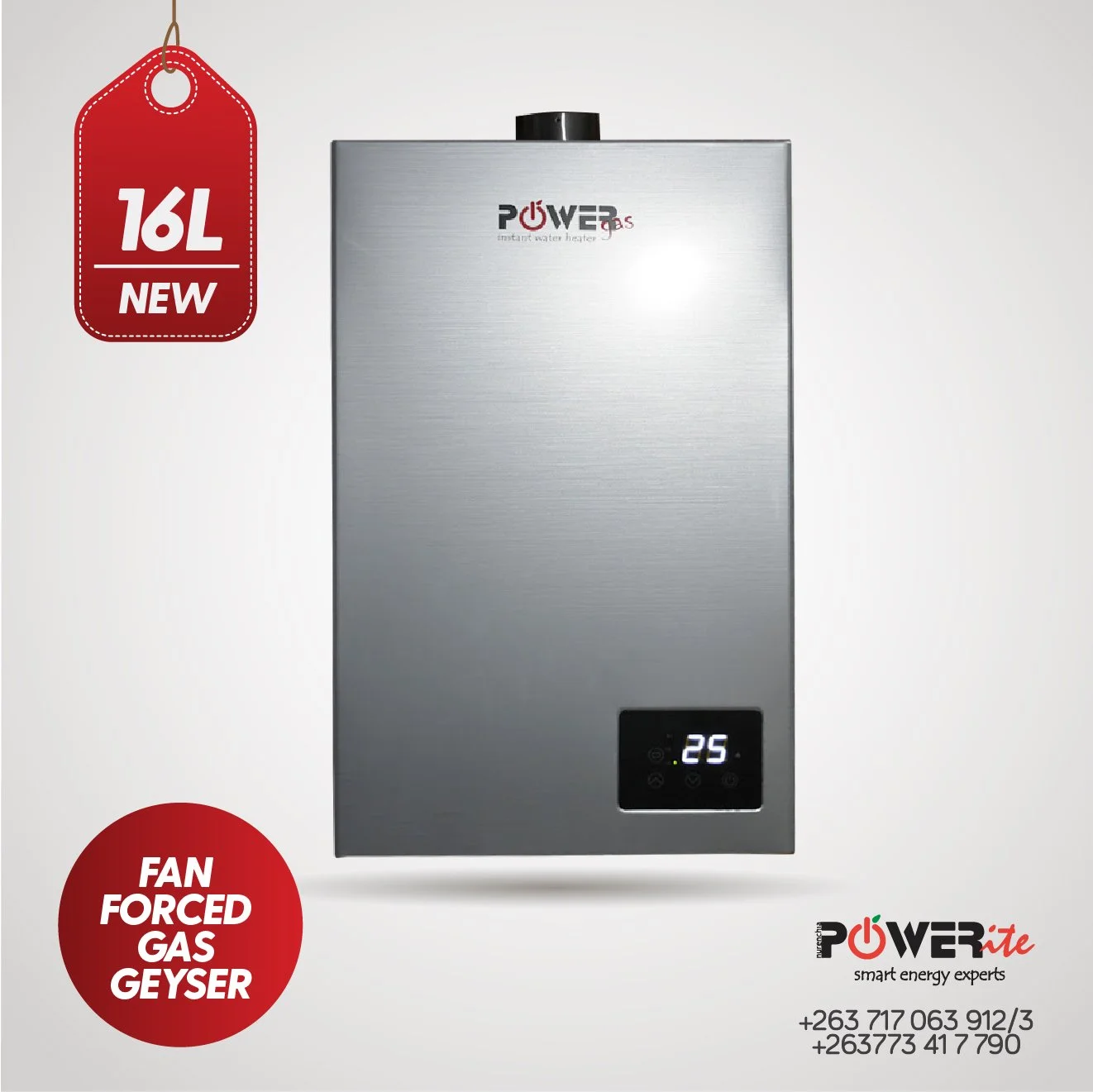 16L FAN FORCED GAS GEYSER — POWERite