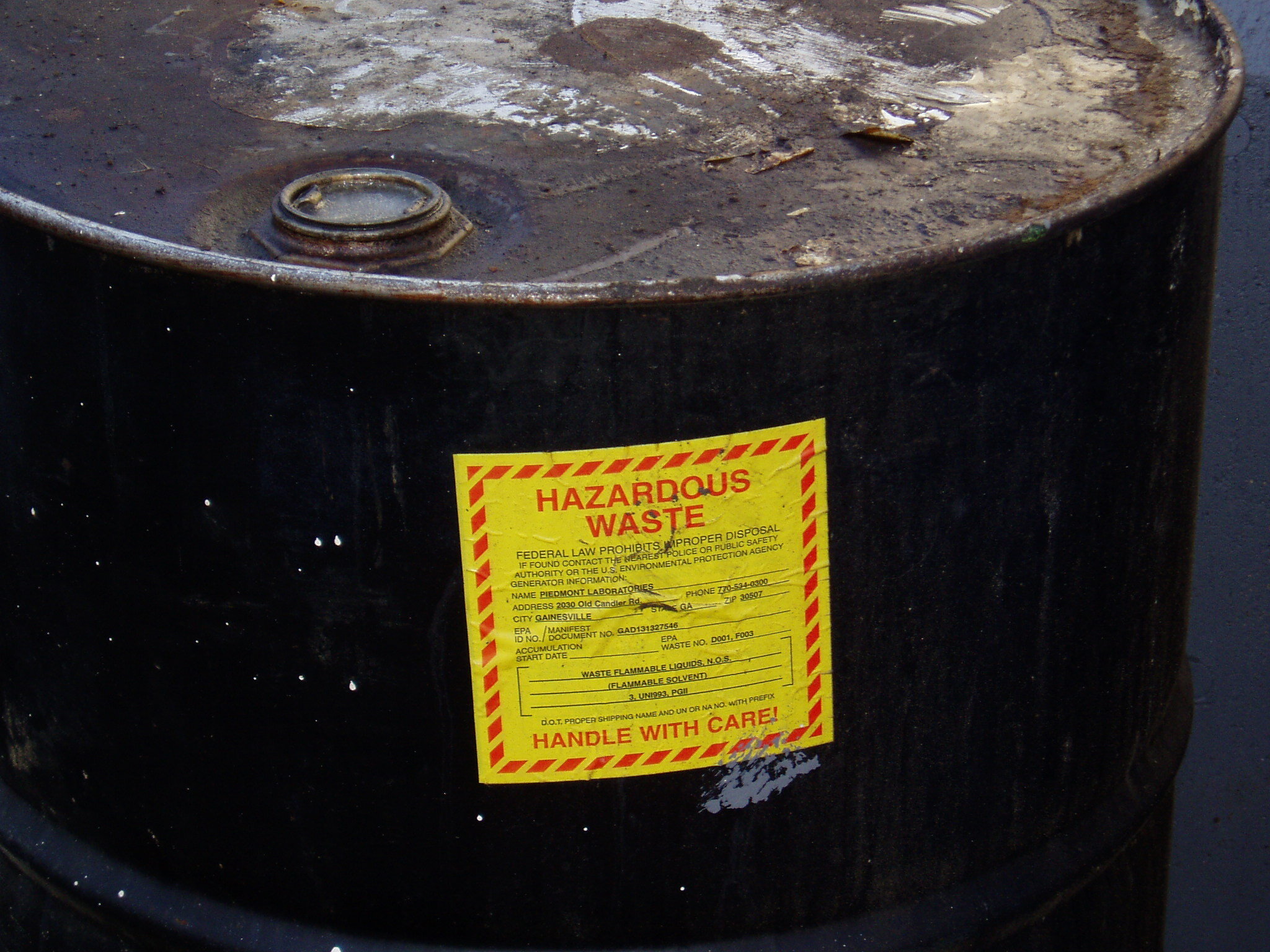 Waste generation and storage practices are evaluated during environmental compliance review