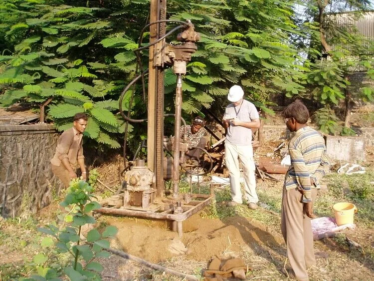 At this site assessment in Southeast Asia, Cardinal Resources adapted sampling techniques to use the locally available equipment and crew