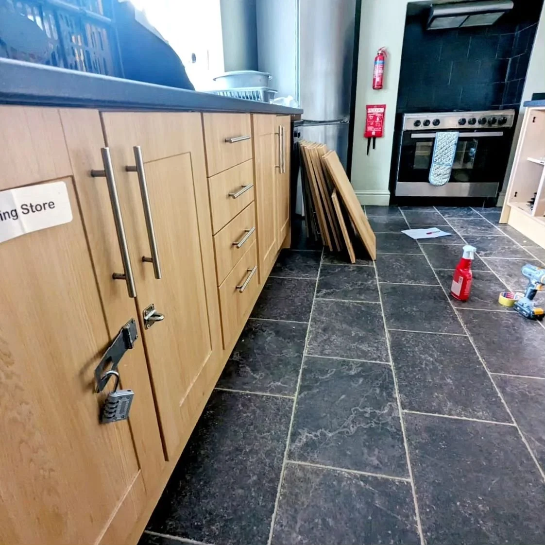 See how the space changed from tired and dated, to clean, bright and modern.