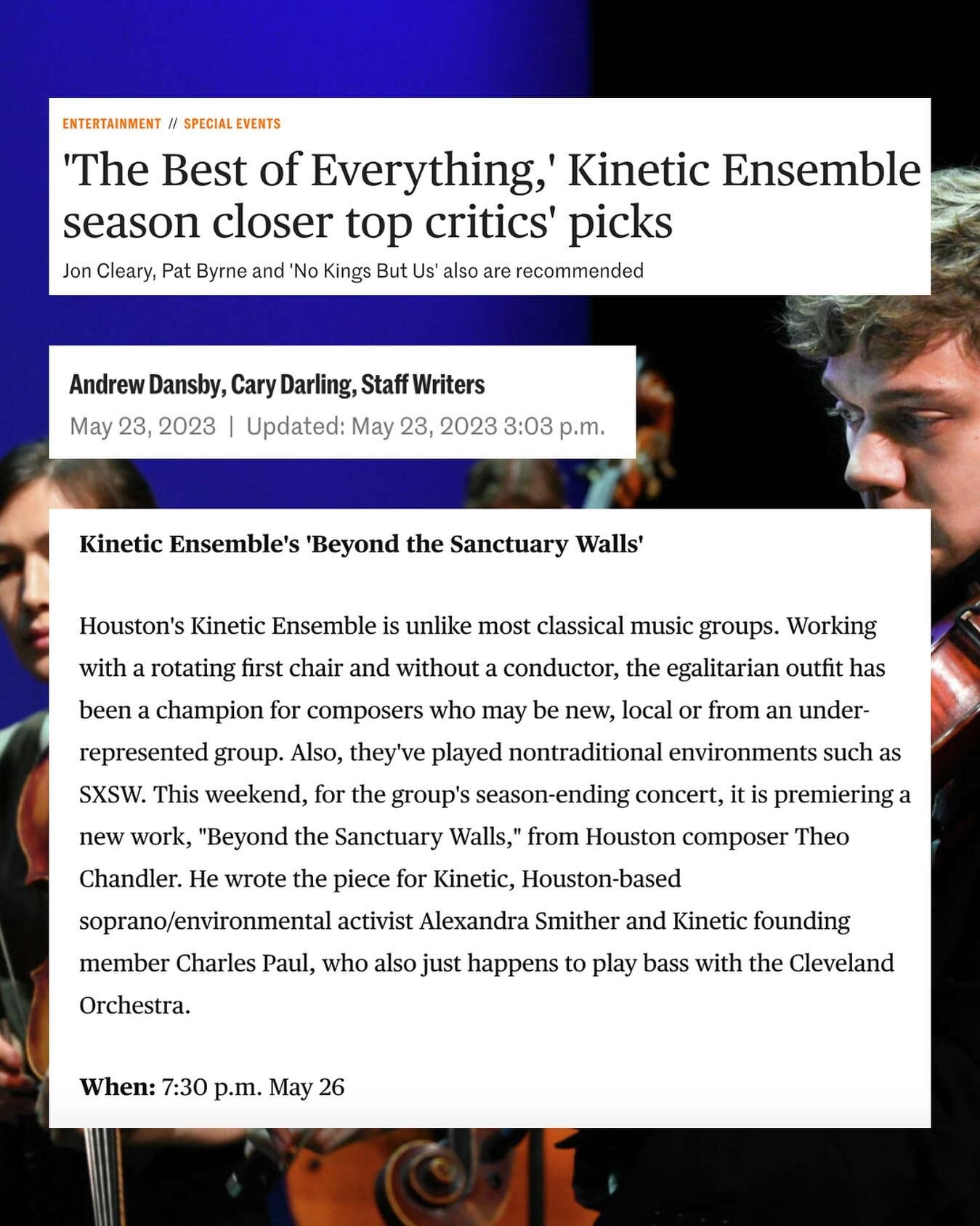 Our season closer is tomorrow night, and the @houstonchron named us &ldquo;The Best of Everything!&rdquo;

Come see what all the hype is about, with @alexandrasmither, @charles.paul.bass and @theochandlercomposer at @matchouston &mdash; tickets at th