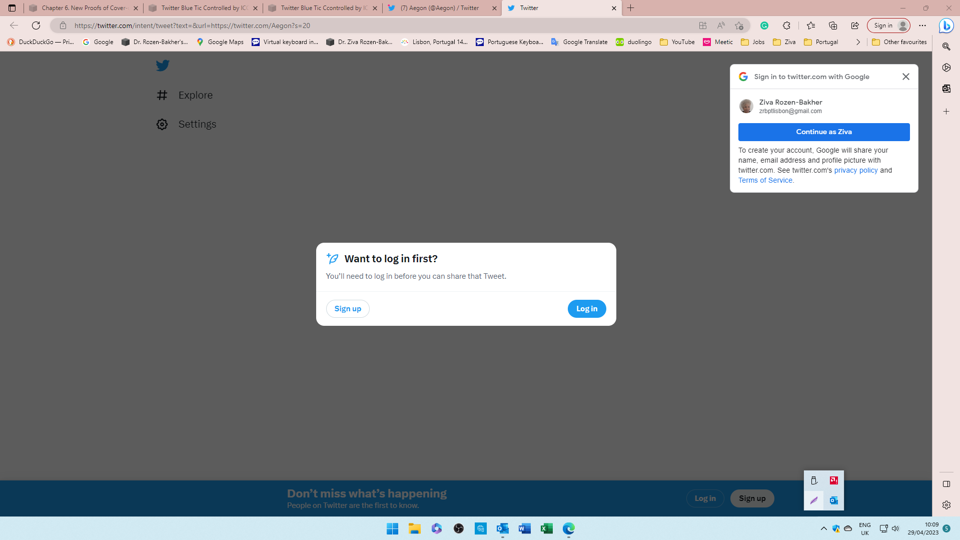 Twitter_request to log-in despite I am log-in.png