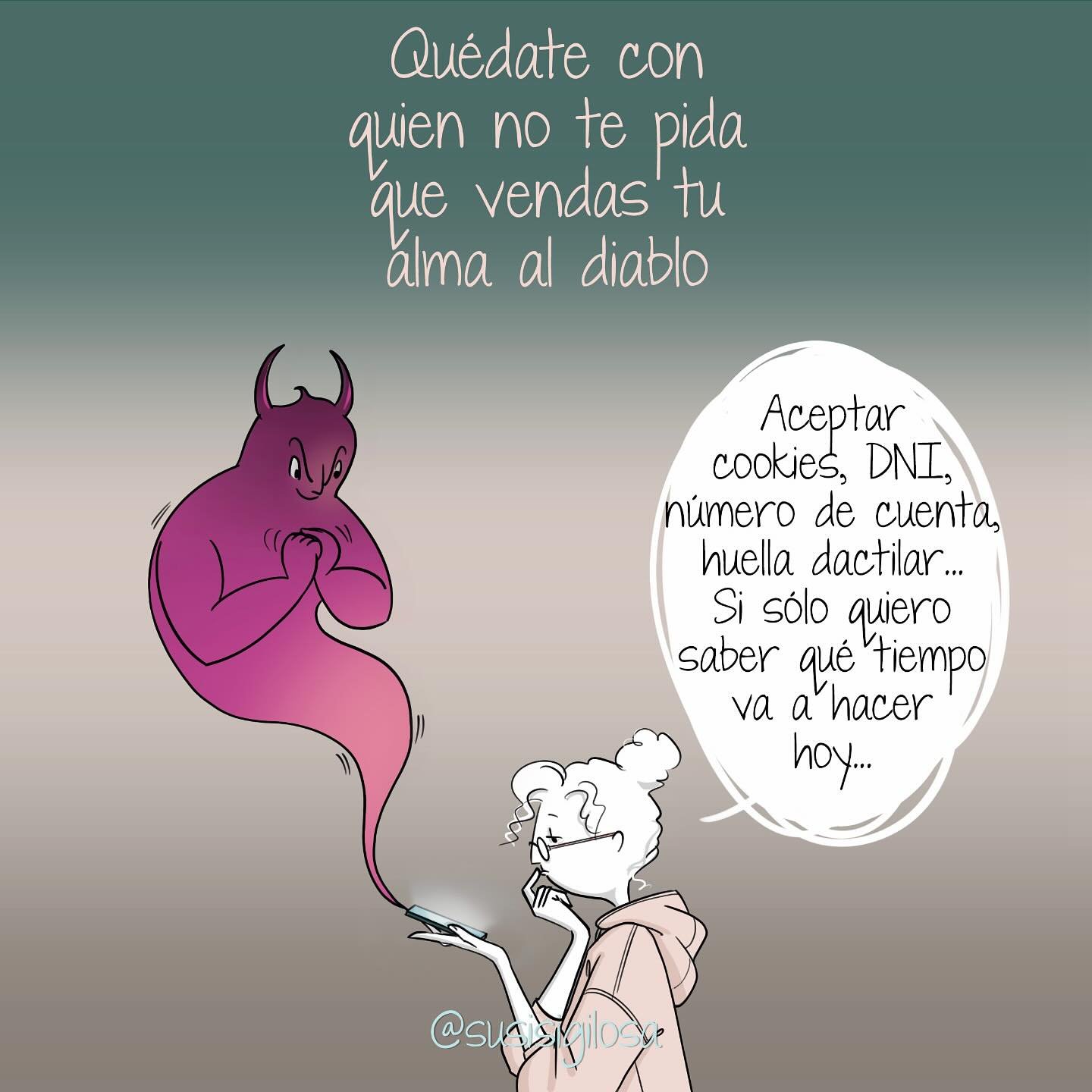 Mirar cualquier cosita en el m&oacute;vil &uacute;ltimamente puede ser arriesgado....📲.
.
#vi&ntilde;eta #tecnologiayhumor #cartoon #procreatecaricature #aceptarcookies #terminosycondiciones