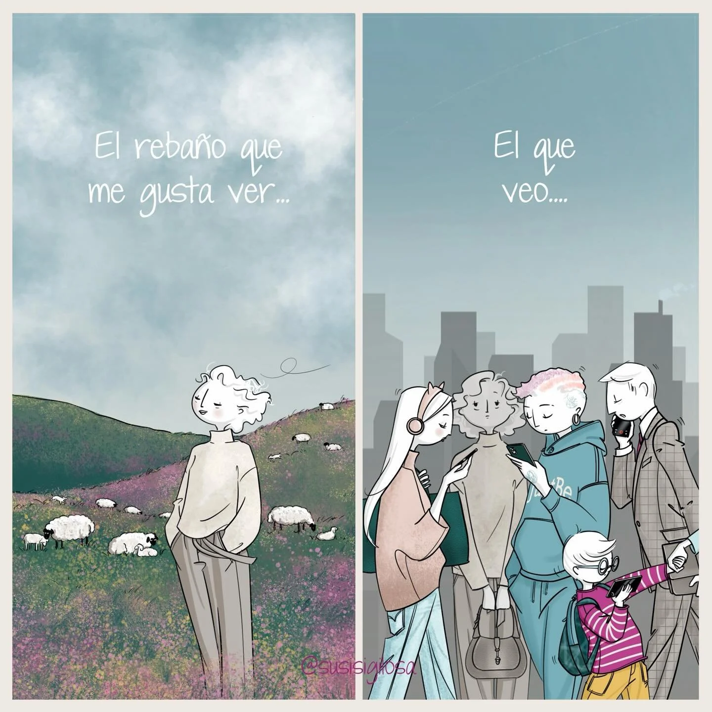 Que nadie se ofenda, por favor. Solo invito a reflexionar sobre lo que el #m&oacute;vil est&aacute; haciendo con nosotros...
.
#comoborregos #dejaelmovil #vi&ntilde;eta #adictosalmovil