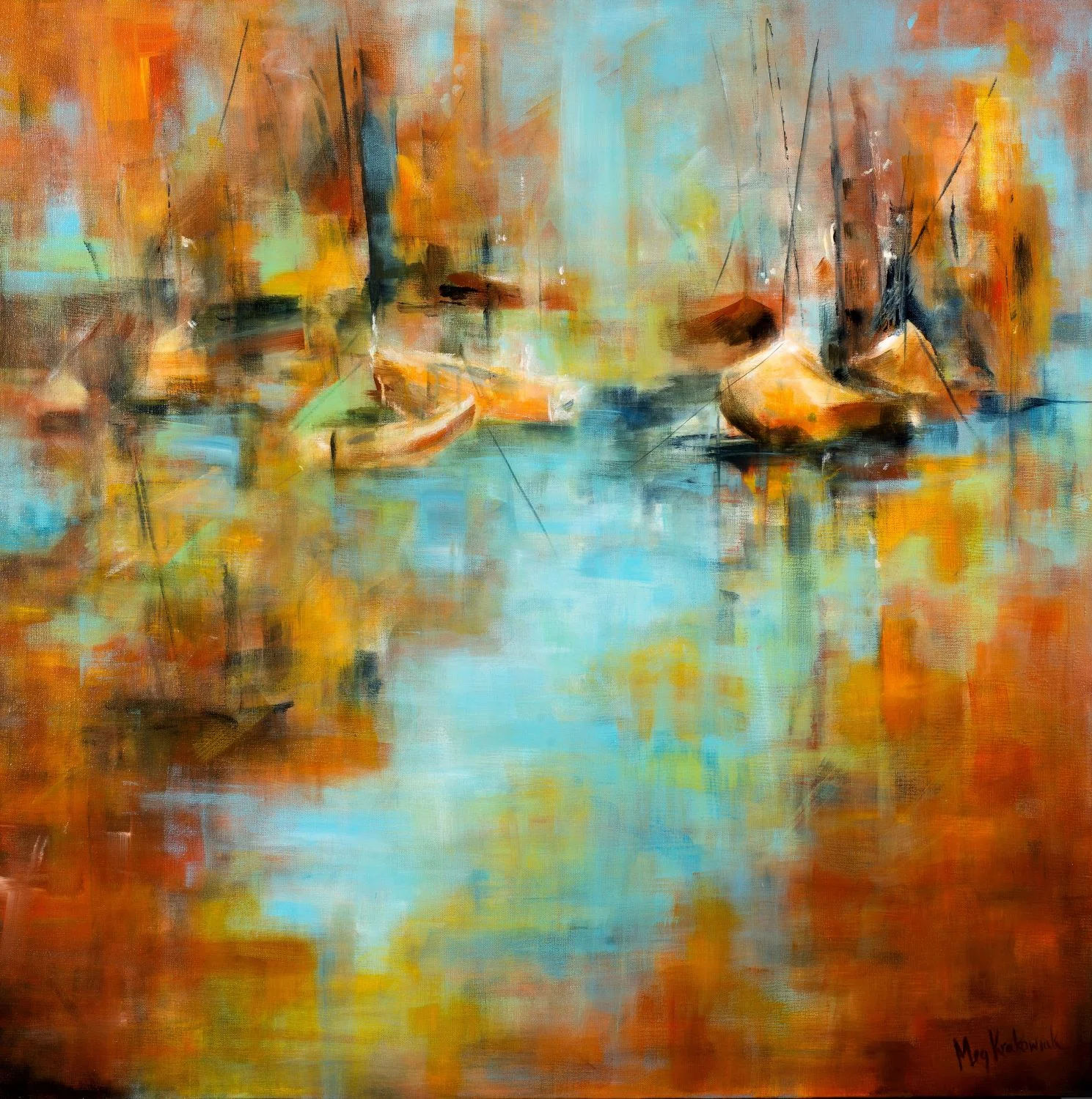 Beautiful Harbor - 36x36