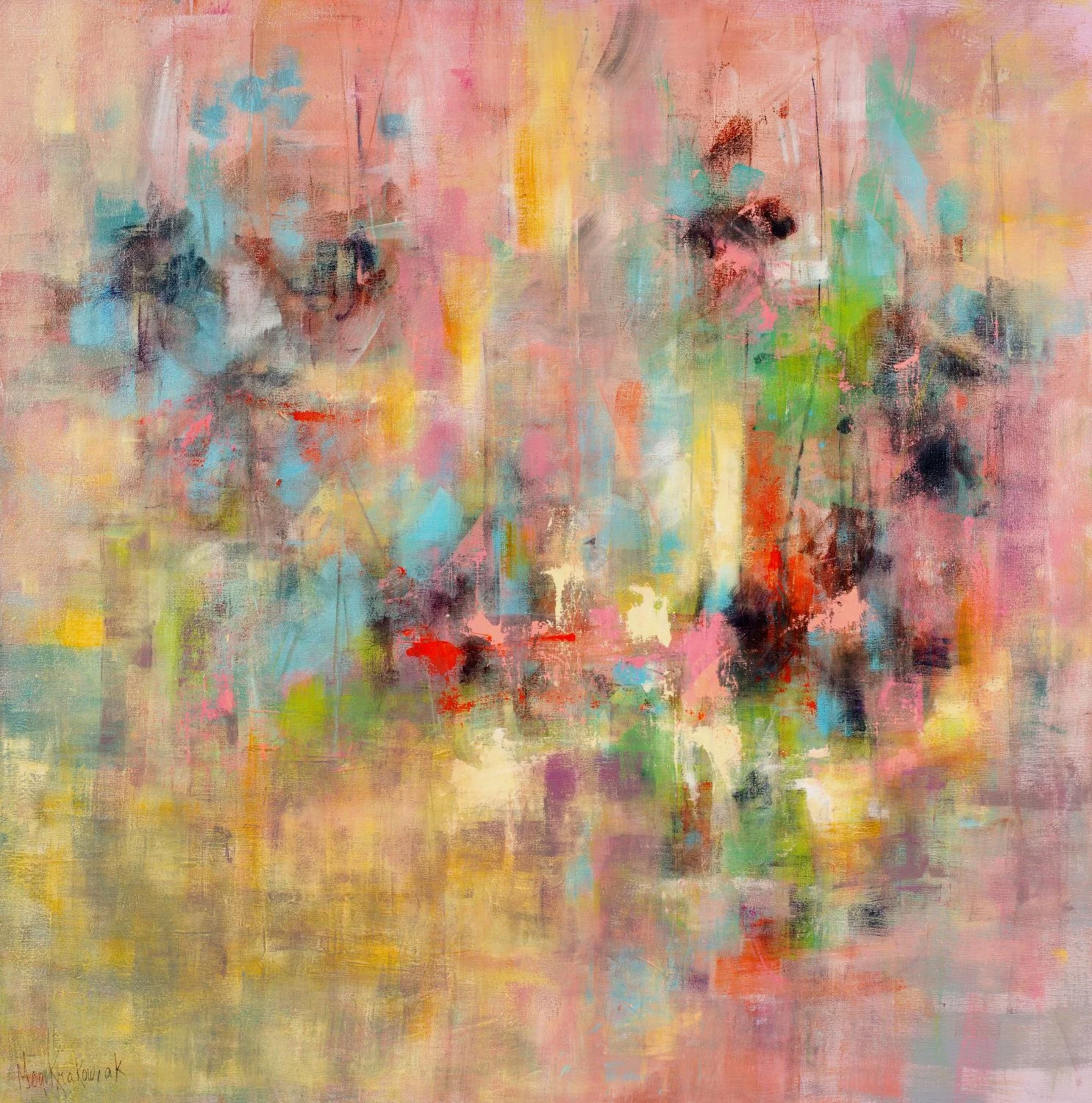 Pink Connections - 36x36