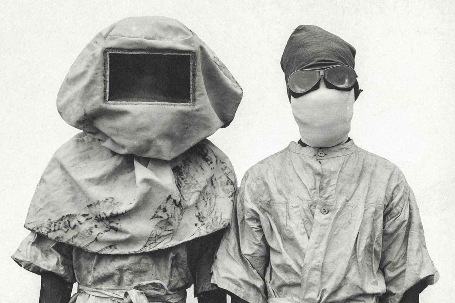 Masks worn during experiments with plague. Manila, Philippines (1912)