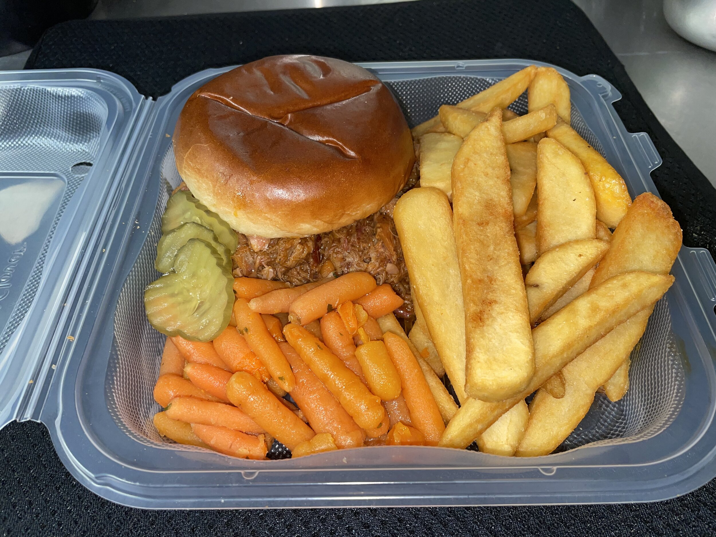 Pulled Pork, French Fries and Healthy Carrots