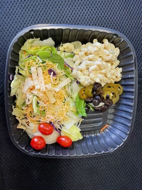 Cool, Crisp Salad topped with Wonton Strips