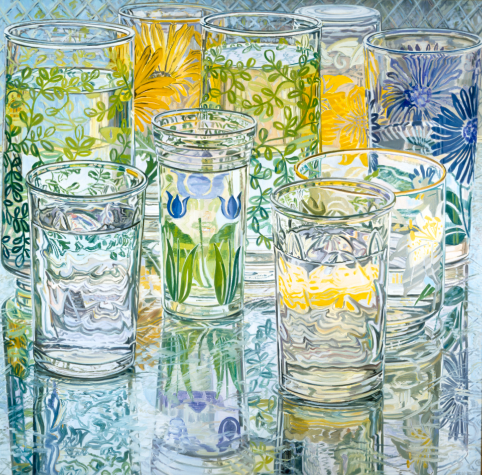 Painted Flowers April, 1975, 56 x 56 inches