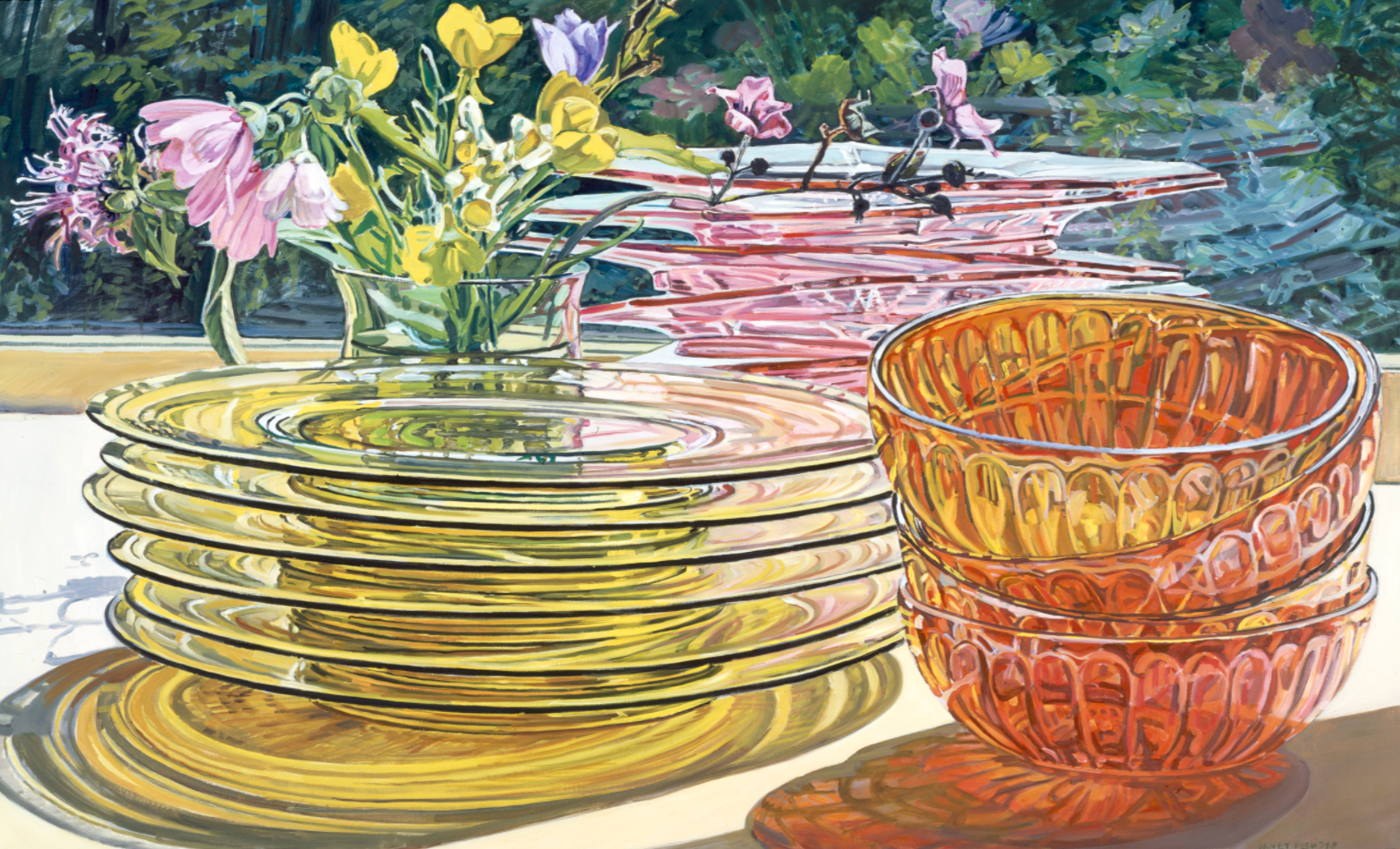 Yellow Plates, 1979, 36 x 60 inches
