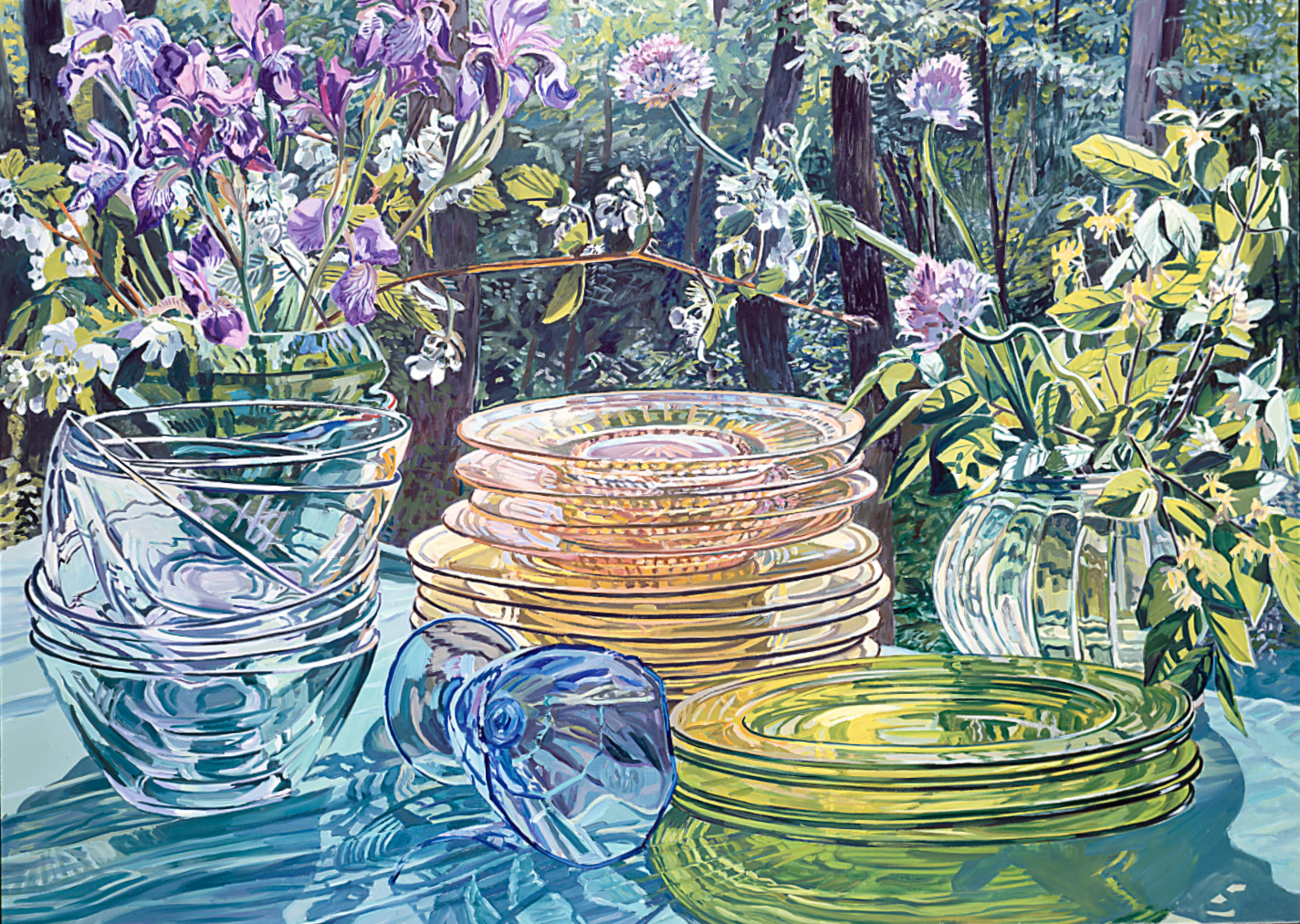 Blue Flag and Honeysuckle, 1980, 44 x 62 inches