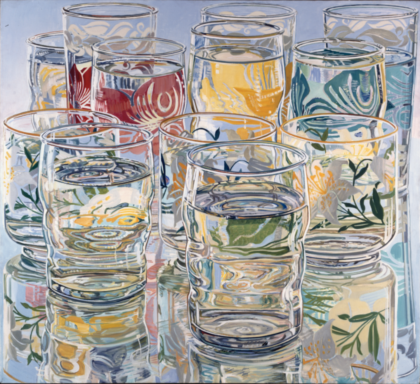 Painted Water Glasses, 1974, 54 x 60 inches - Collection of the Whitney Museum of American Art