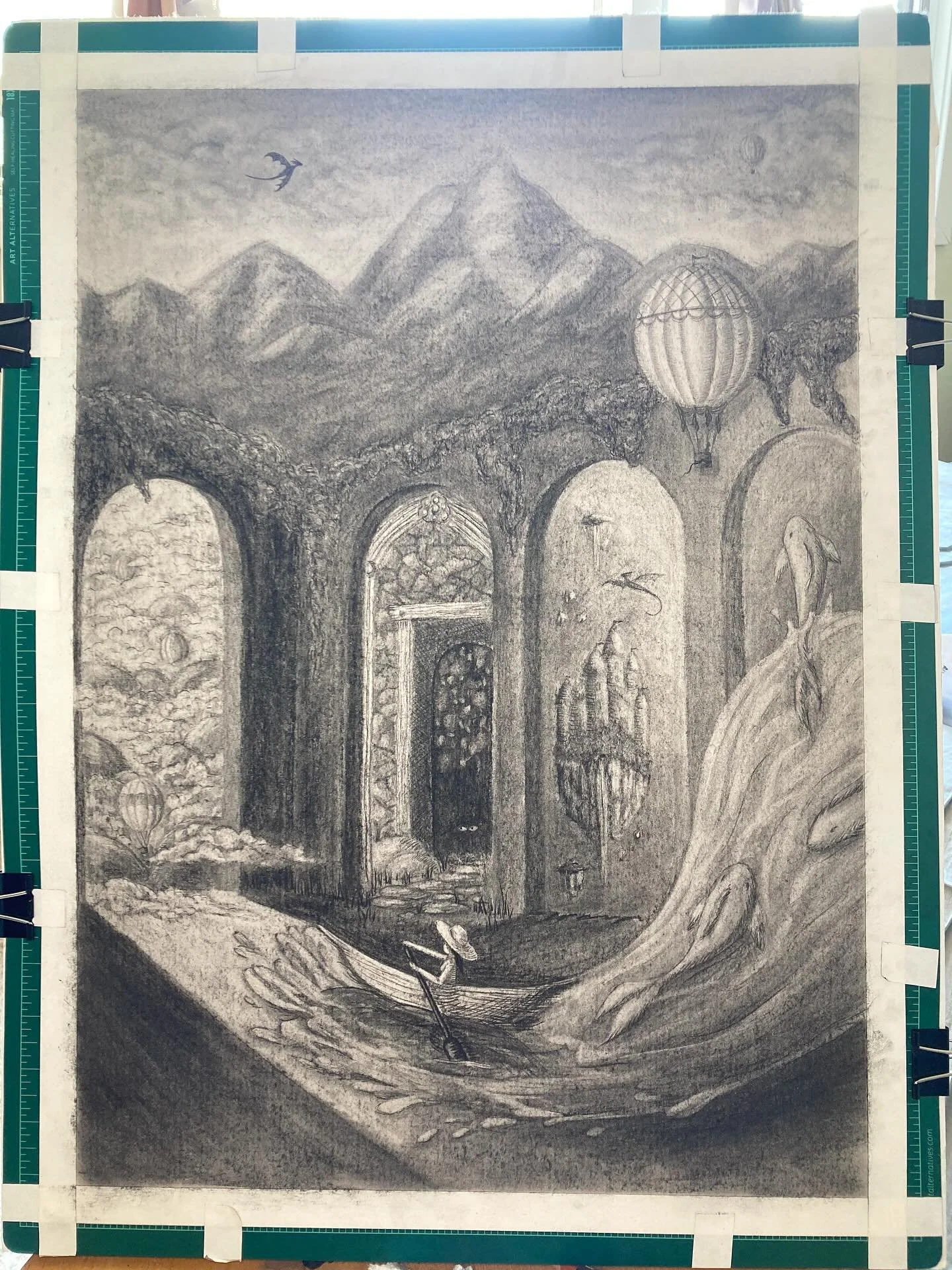 Recent comp I&rsquo;ve been working on - which door would you pick? 🚪

#sketch #charcoal #illustration #surrealism #fantasy #fairytale