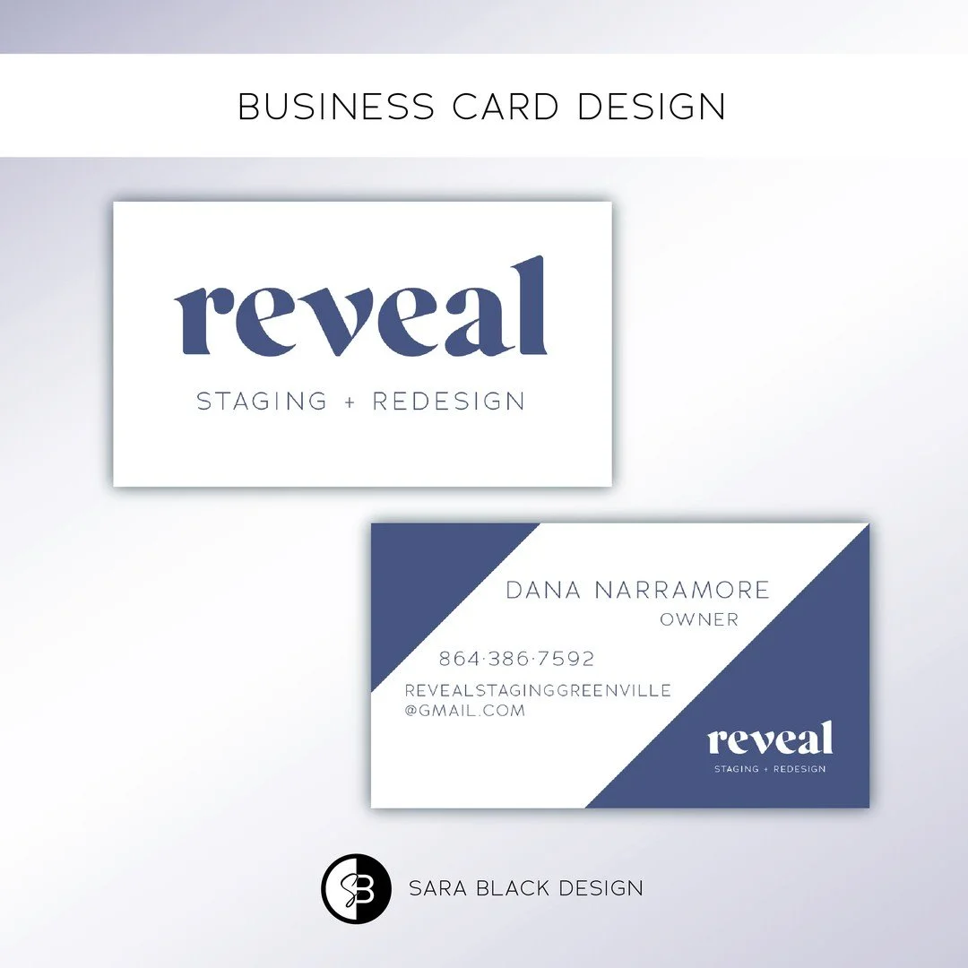 More fun branding for @revealstagingredesign ! The color contrast is so dynamic - I love how these business cards catch your eye. 🤩

#design #graphicdesign #graphicdesigner #sarablackdesign #logo #branding #typography #businesscard #printwork #art #