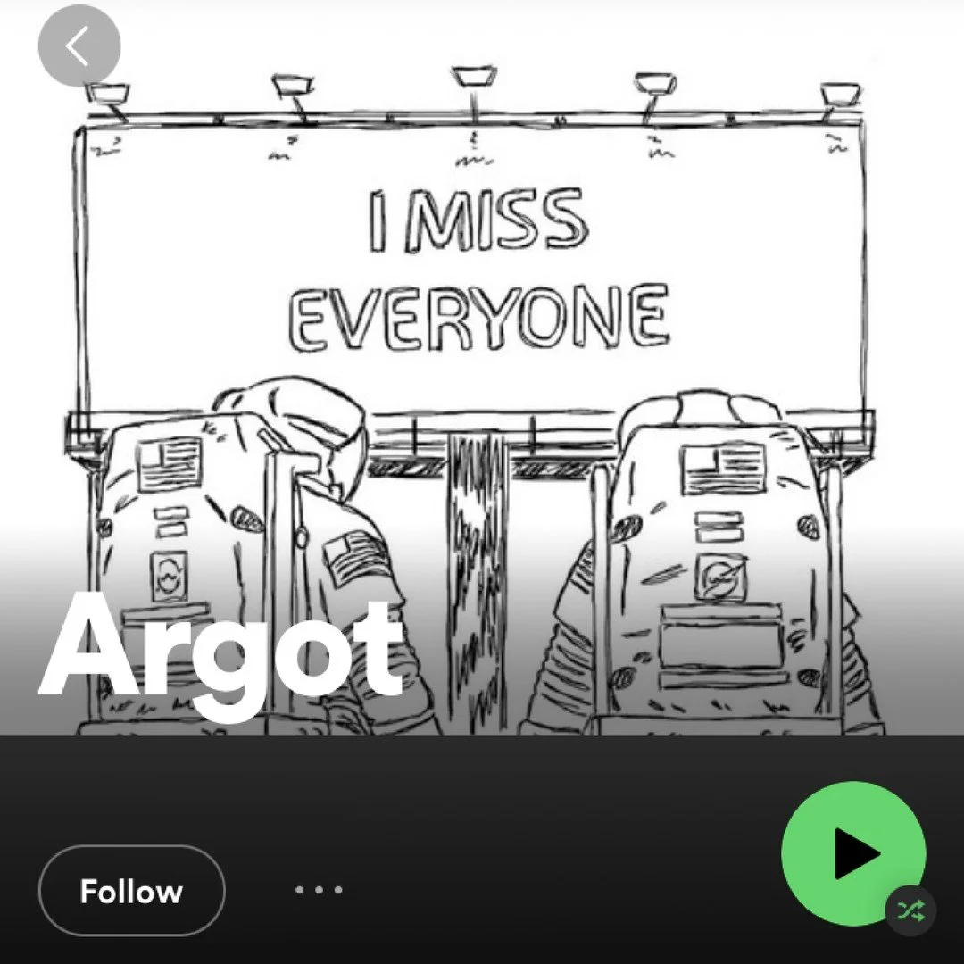 @argot_music &lsquo;s new EP, I Miss Everyone, is on Spotify y&rsquo;all and it is EXCELLENT. Go check it out if you like smooth indie rock accompanied by pencil sketches of spacemen. 🚀

#design #graphicdesign #graphicdesigner #sarablackdesign #art 