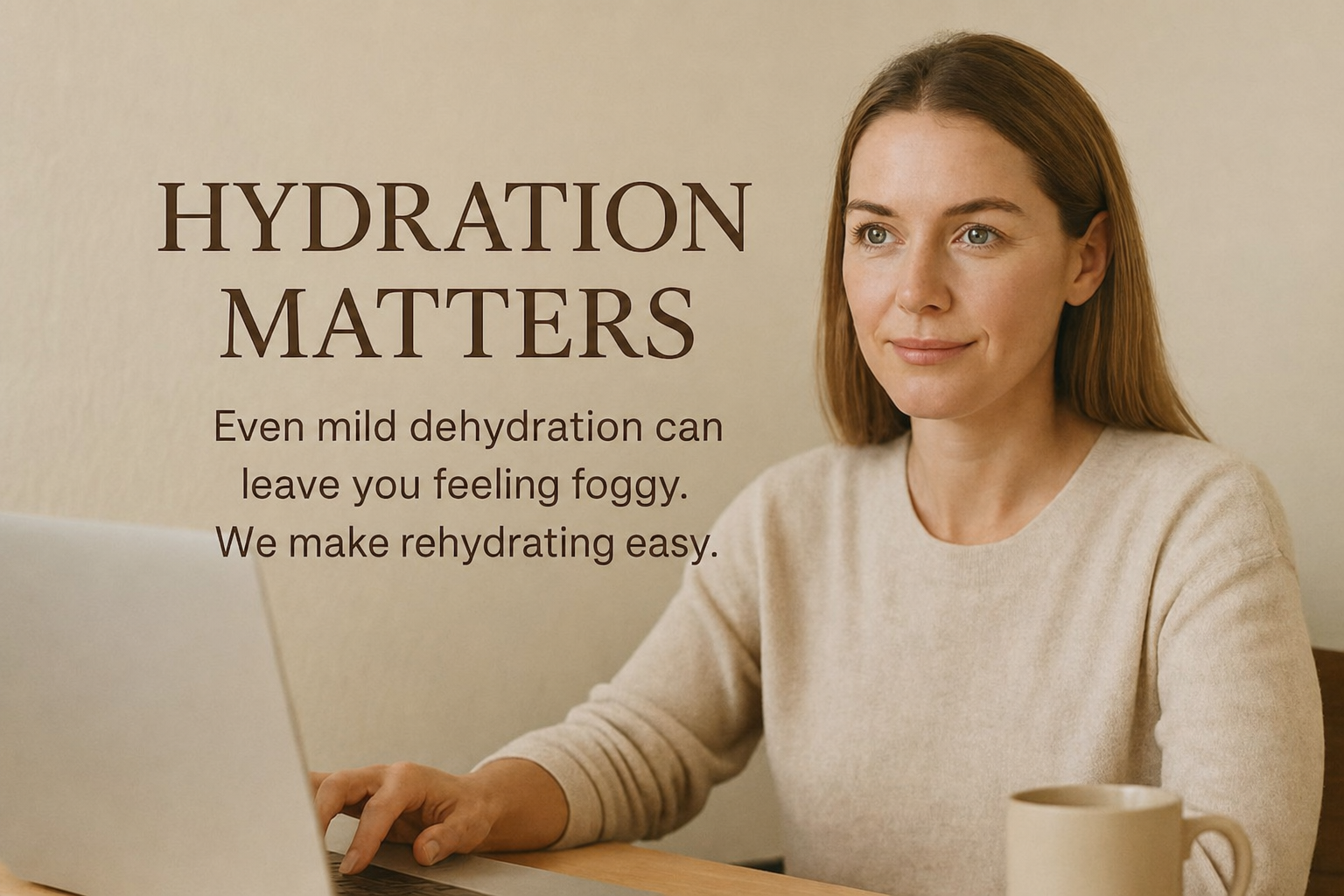 Hydration matters. Even mild dehydration can leave you feeling foggy. We make rehydrating easy.