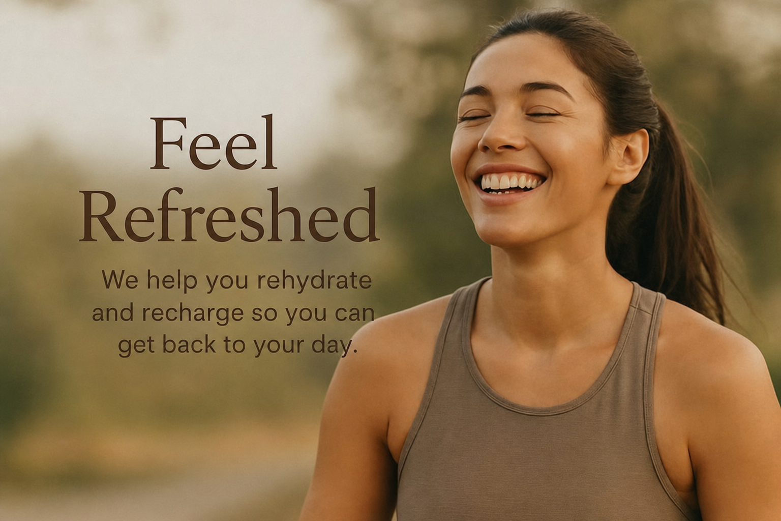 Feel refreshed. We help you rehydrate and recharge so you can get back to your day.