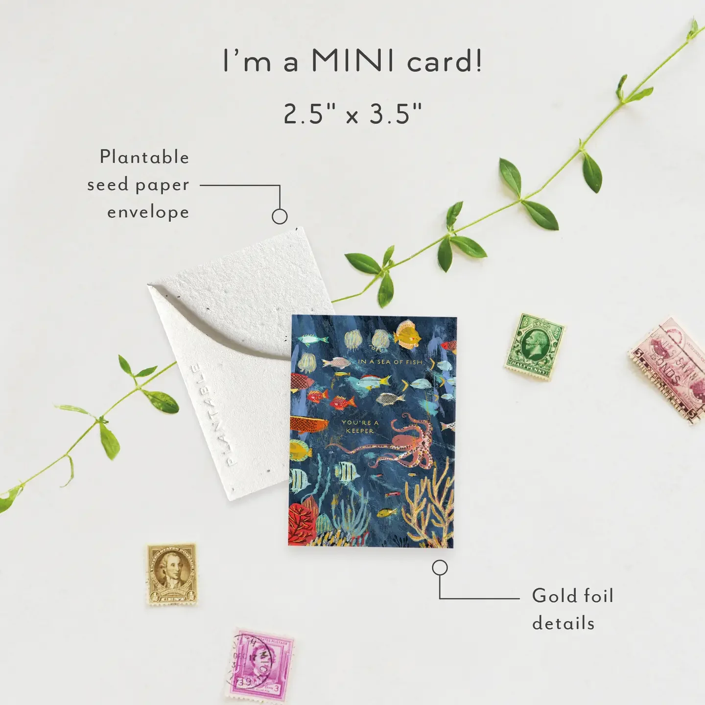 You're a Keeper Sprout- Friendship Mini Greet Card.webp