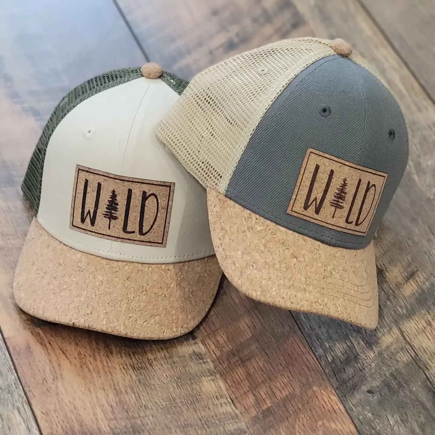 Wild tree snapback- Olive Mesh Cork Bill