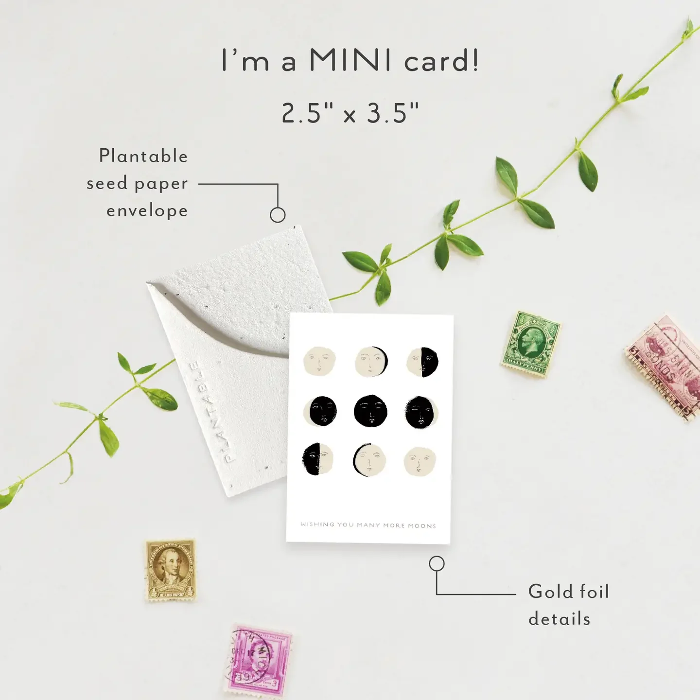 Many Moons Sprout - Birthday Mini Greeting Card.webp