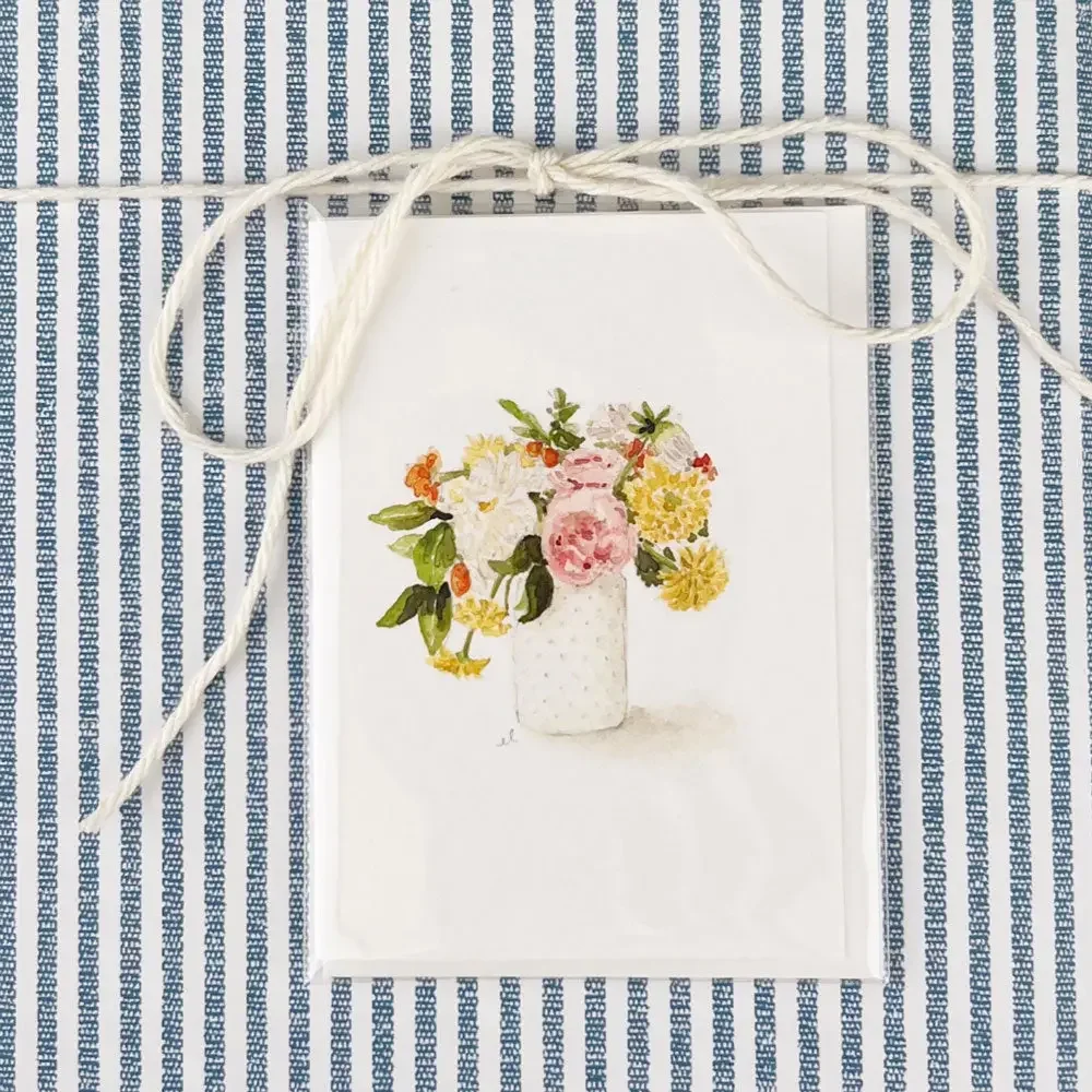 Hobnail bouquet mini notecard