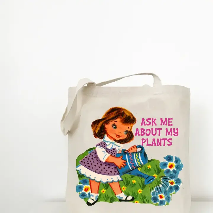 Ask Me About My Plants Tote - Funny Plant Lady Canvas Tote