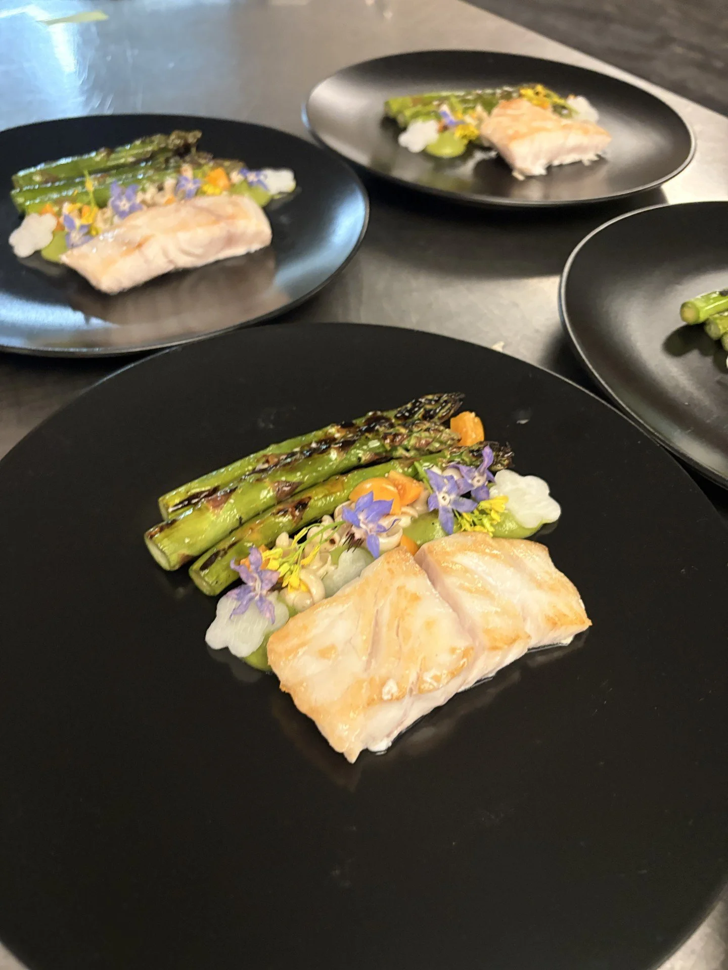 barramundi. asparagus
