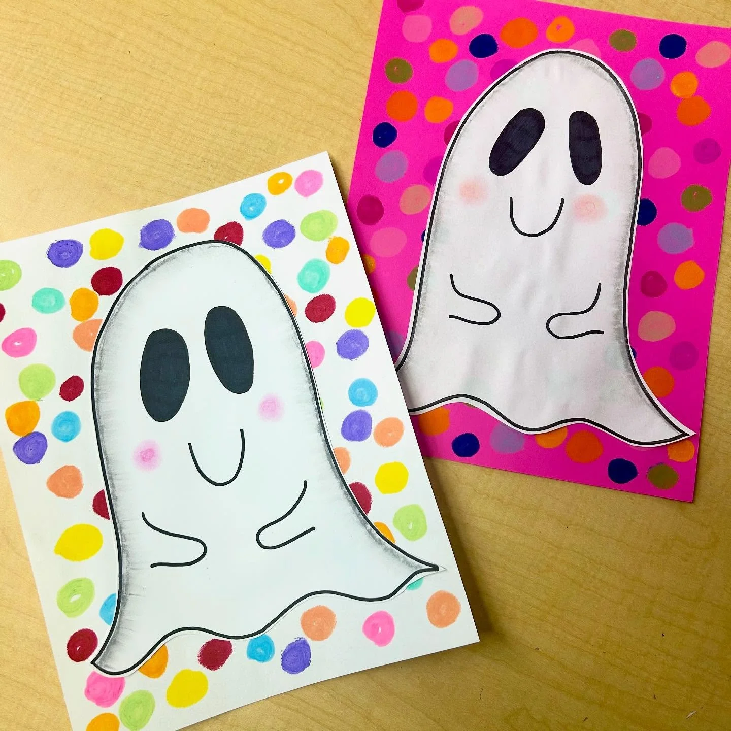 Gustavo the Shy Ghost inspired projects. As requested by my students who desperately wanted to do ghost art. They were super happy with the project I pitched to them and they&rsquo;re very excited to do it next week! 

Instructions for how I adapted 