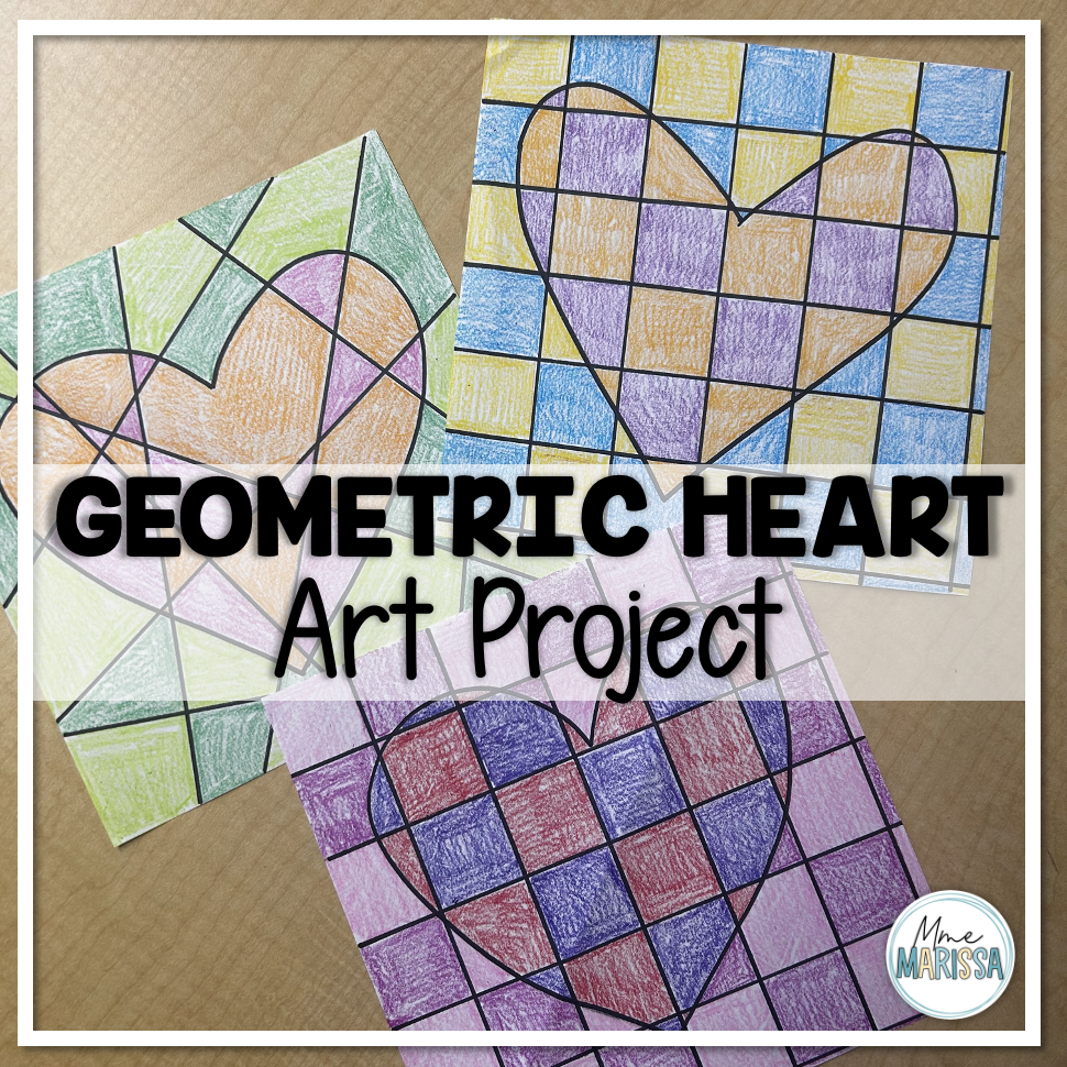 Geometric Heart Valentine’s Day Art Project