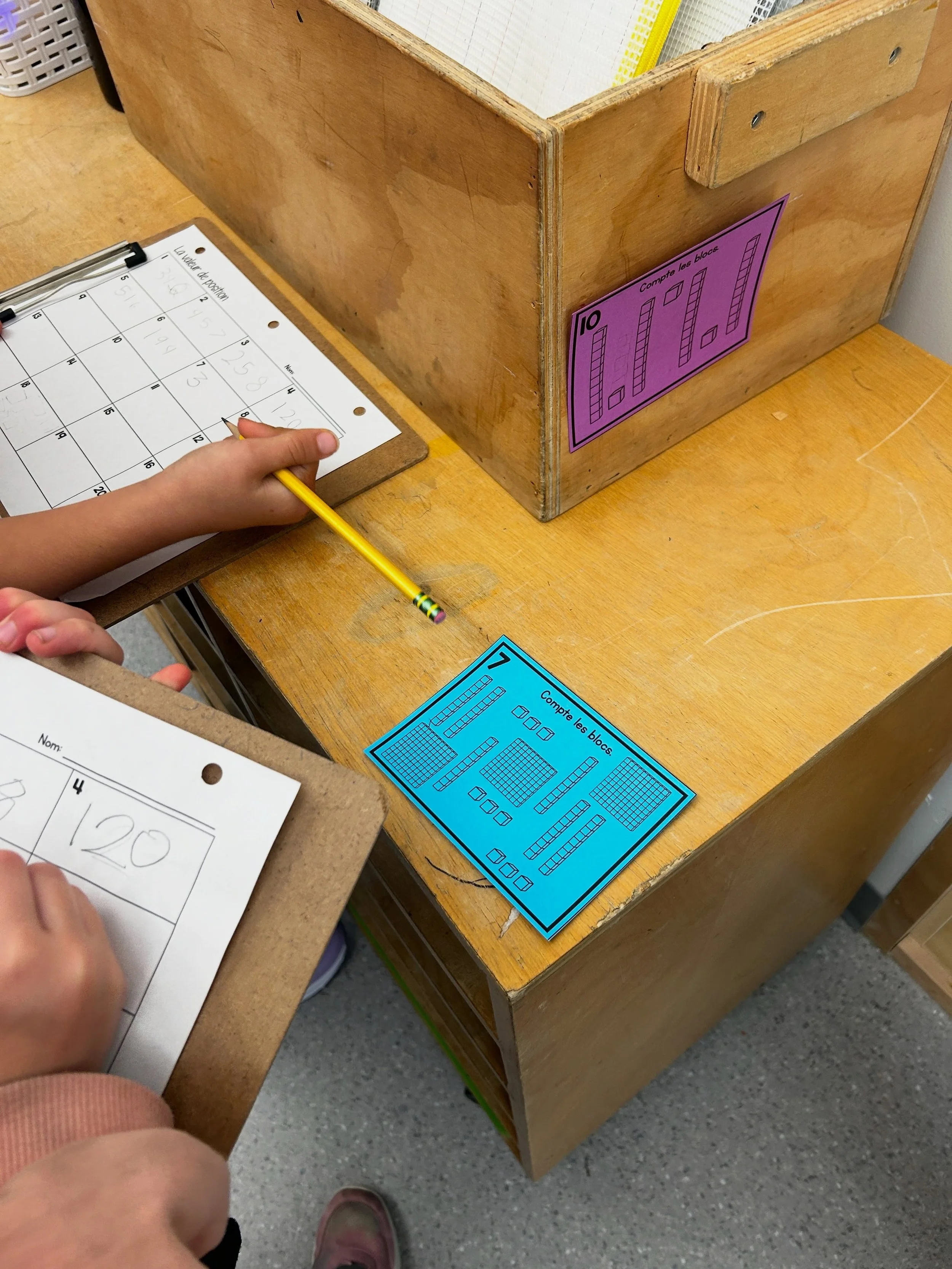 Teach two different grades? Need to differentiate? Use different coloured paper for the task cards. 

Kids know exactly which cards they need. My grade 2s looked for purple and the grade 3s looked for blue. 

Same task, same question styles, differen