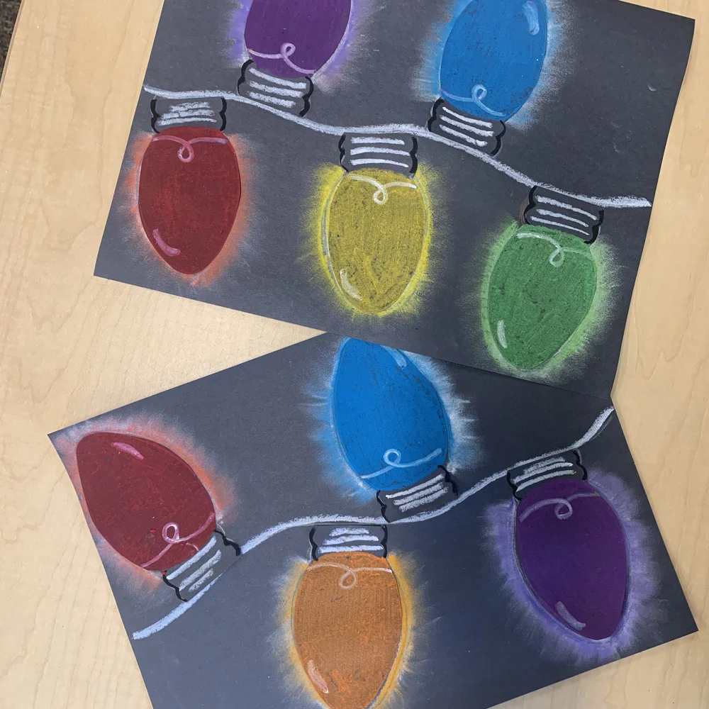 Glowing Holiday/Christmas Lights Art Project — Mme Marissa