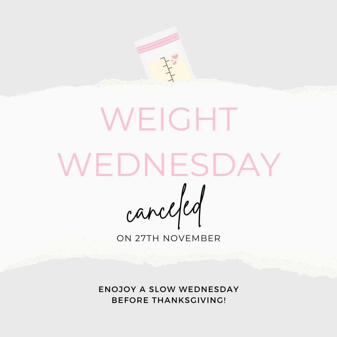 No Weight Wednesday This Week &ndash; Thanksgiving Break 

In celebration of the Thanksgiving holiday, we&rsquo;re taking a break from our Weight Wednesday group this week. 🦃💜

We know how special (and sometimes overwhelming) the holidays can be, e