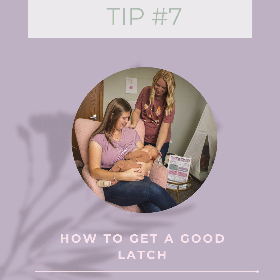 ✨Latch Lessons 🤱✨
Tip #7! 
Do NOT bring your breast to your baby! Always do the opposite, Bring baby TO breast!
This allows for better positioning and a more natural latch, as the baby has more control over their head movement and can open their mou