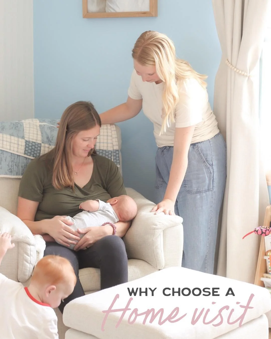 Home visits for a newborn and postpartum moms shouldn&rsquo;t be the exception - it should be what&rsquo;s expected!

We bring our entire office to you, whether you need a pump flange fit, a newborn weight check, or just latching support, we meet you