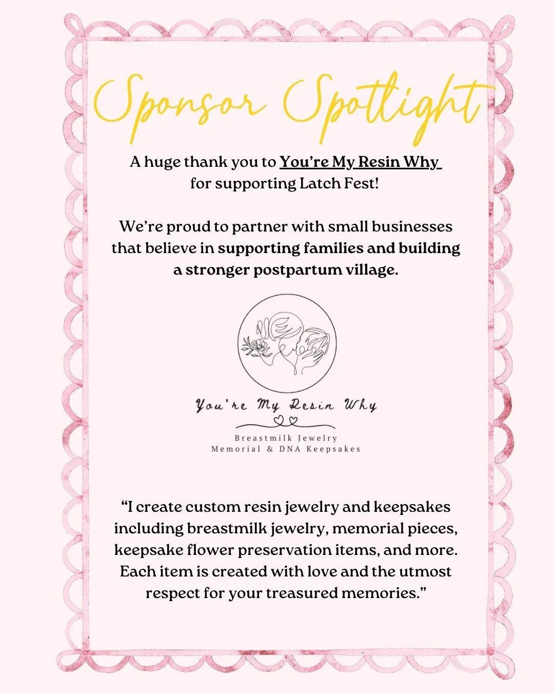We couldn&rsquo;t do it without you! ✨

Show our sponsor some love and give her a follow! You won&rsquo;t be disappointed! 😍💍
 
youremyresinwhy