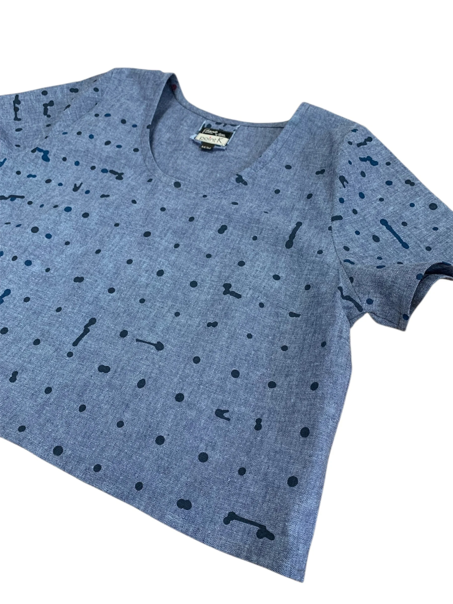 Blouse coton lin bleu point K Pascale VIau.5.jpg