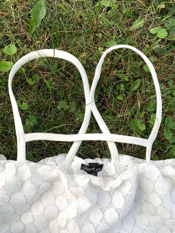 Haut léger fluide estival fleuri crème dentelle jersey