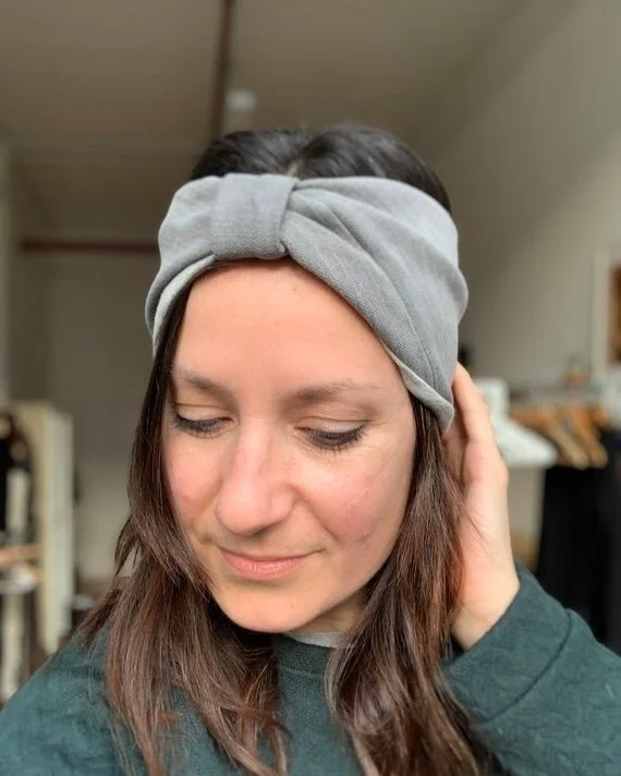 Bandeau headband recycled denim upcycled recyclé jeans accessoires femme