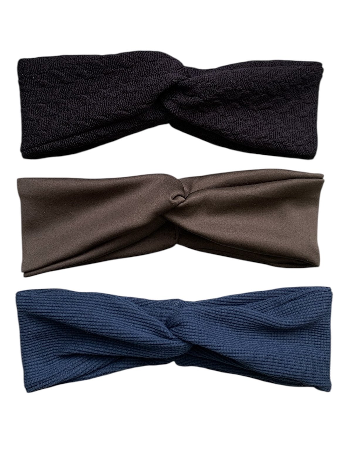 Bandeau croisé extérieur hiver bleu kaki noir fait main Québec.1.jpg