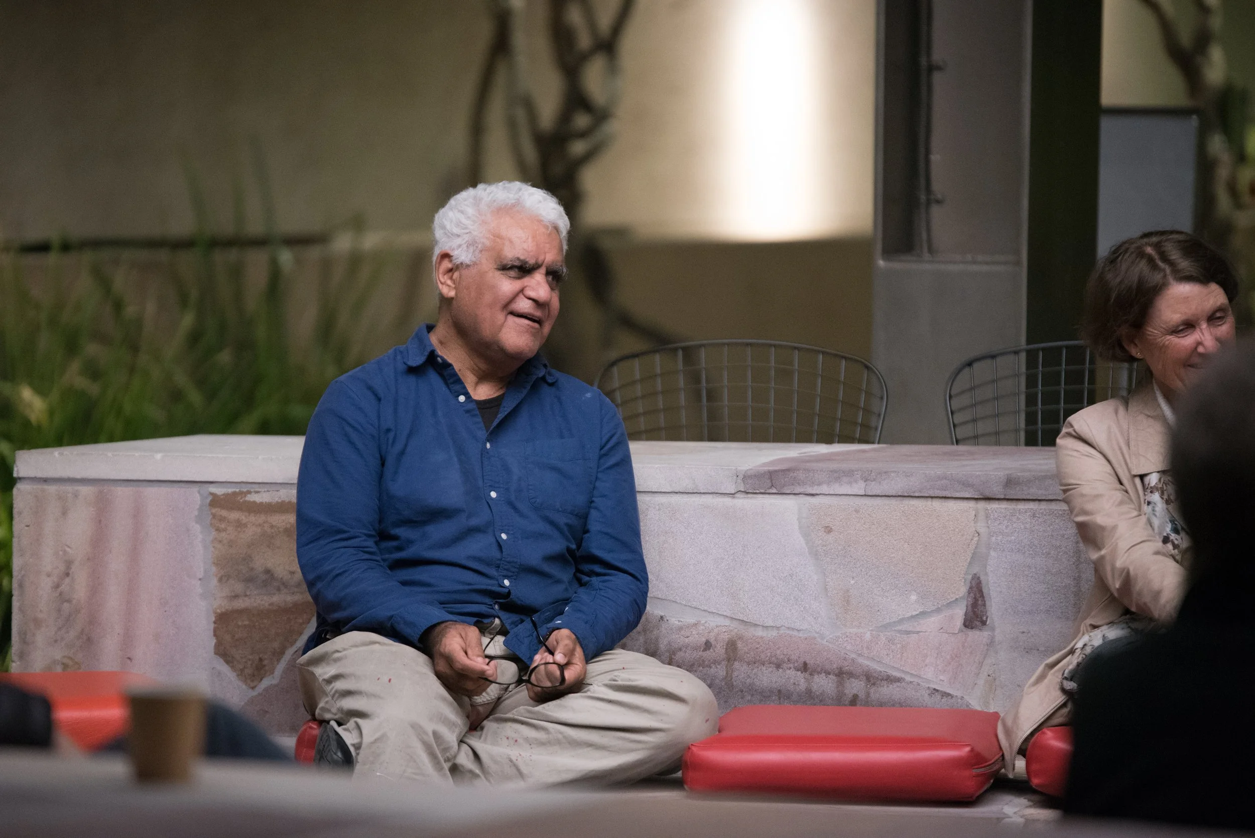 Artist Richard Bell at Night by the Fire event - Artist talk with the late Laurie Neilson, interviewed by Bruce Johnson McLean, produced by Jade Johnson