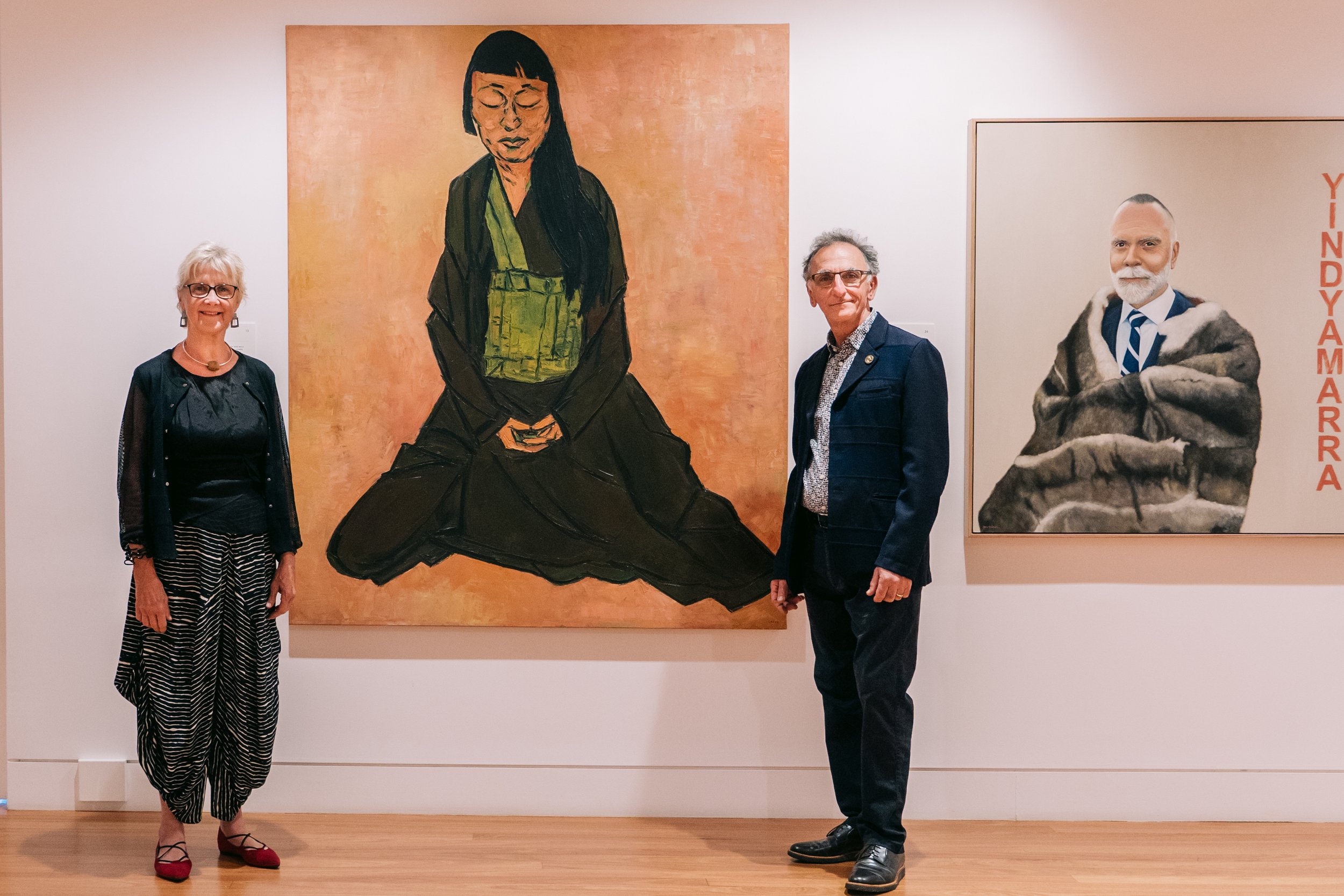 2019 Archibald Prize Winner, Tony Costa and partner, Jeannette Siebols at opening event at the gallery
Image: and the trees photography