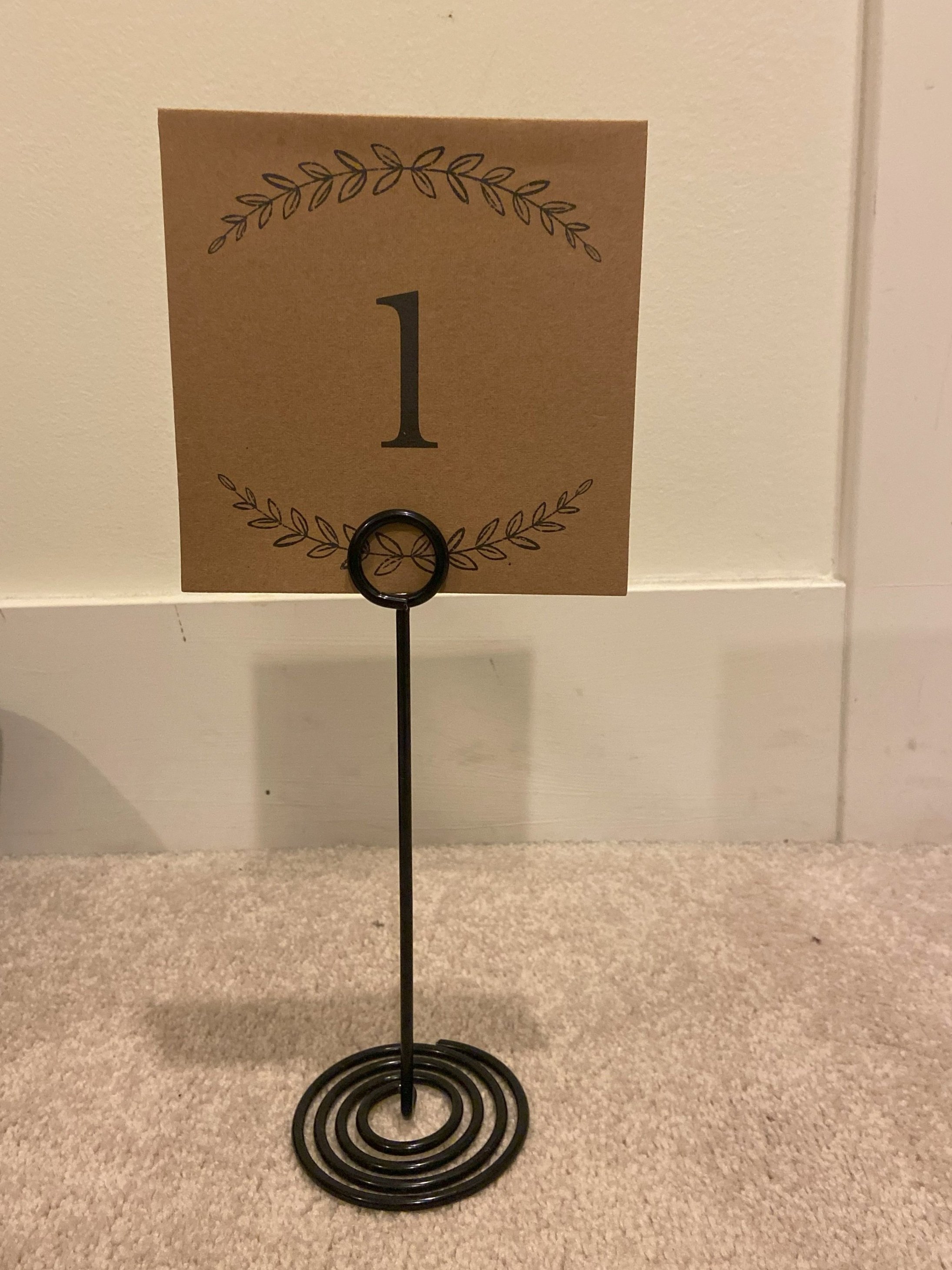 Kraft Paper Table Numbers 1-20