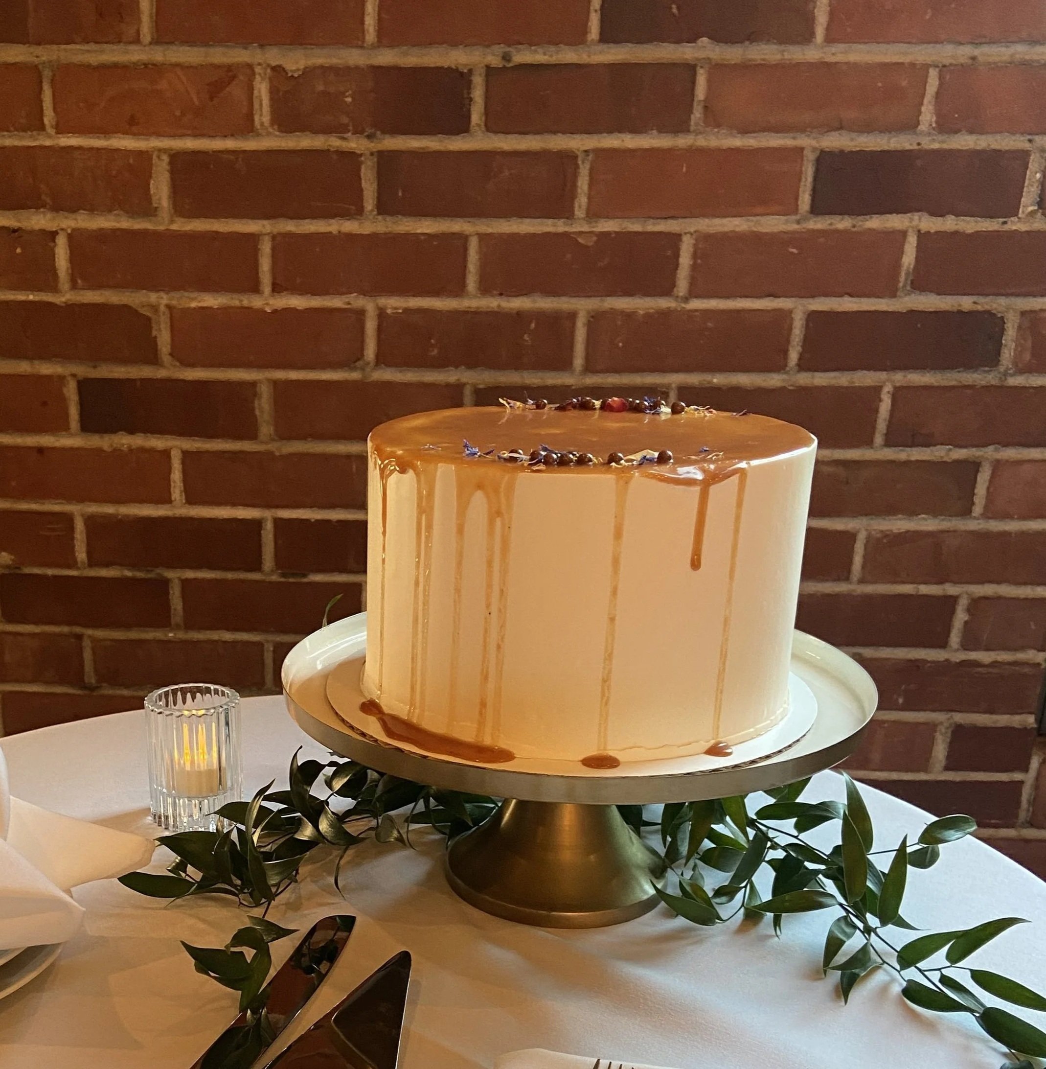 Gold and White Cake Plate