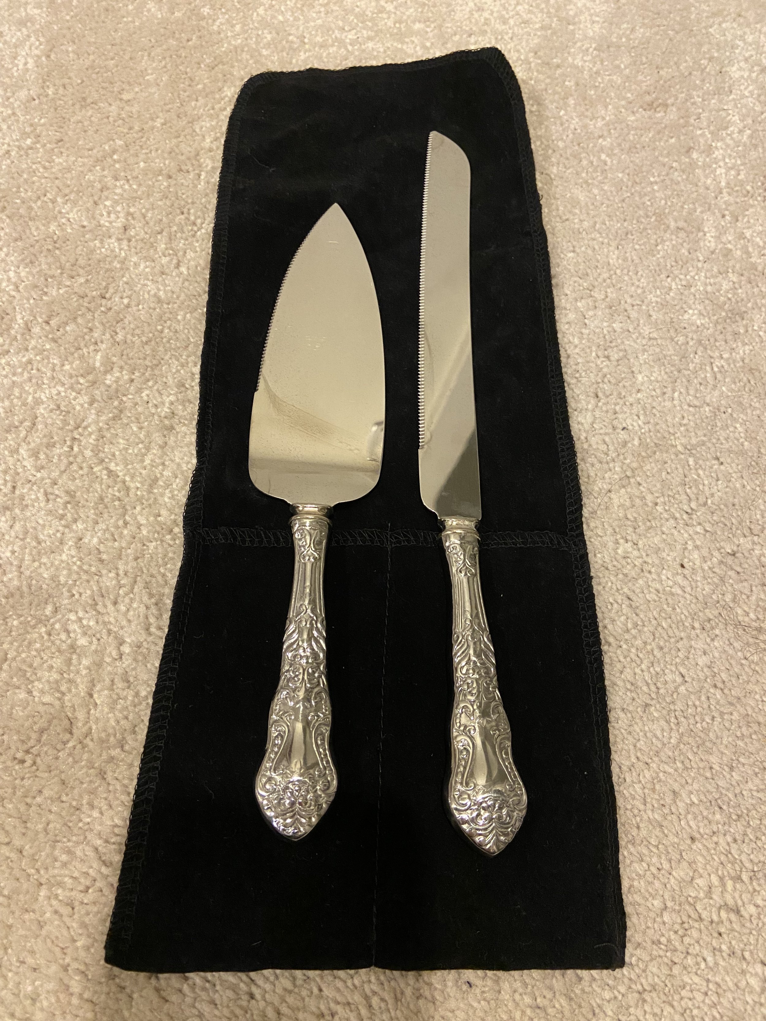 Silver Cake Knife and Server