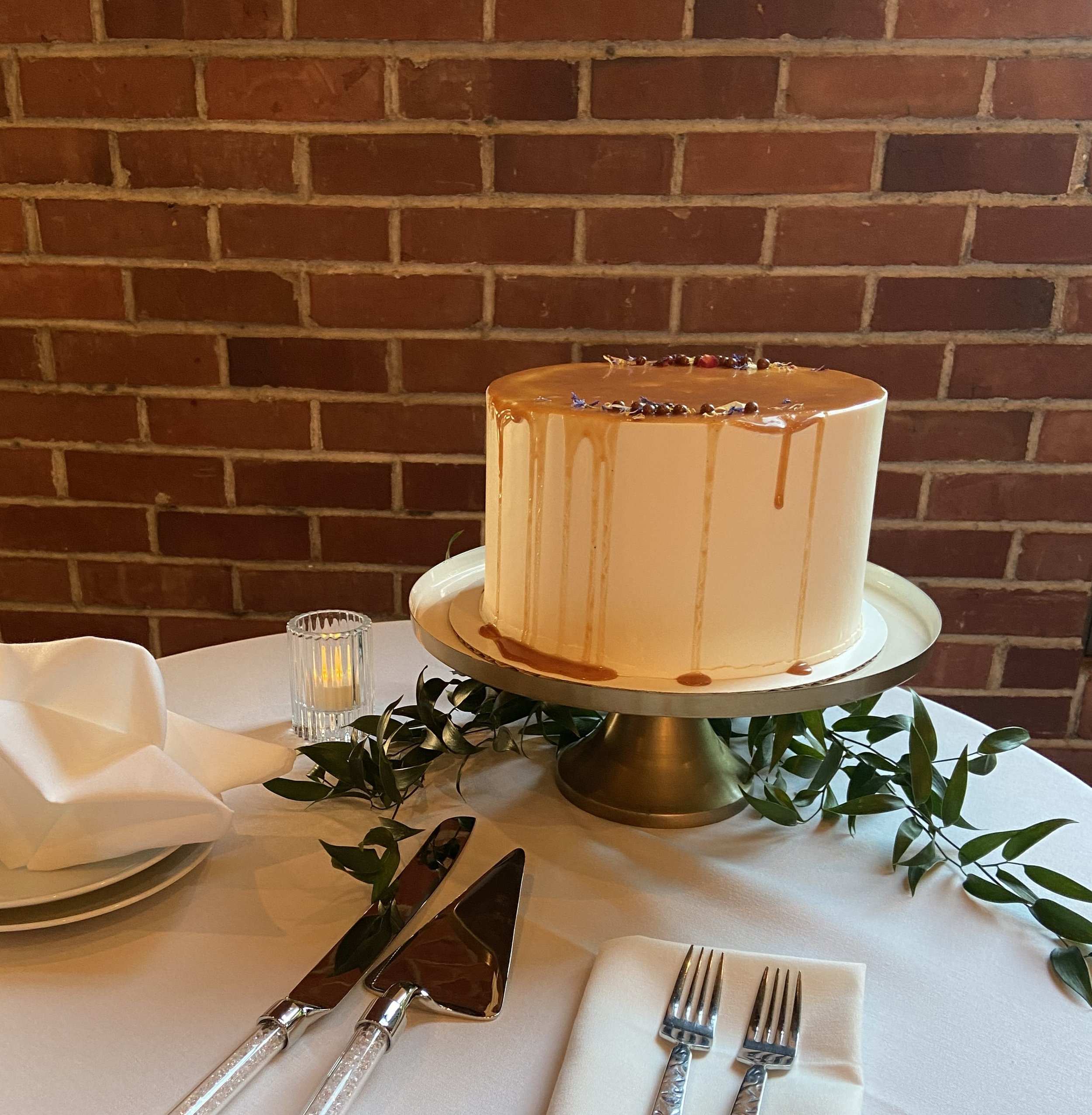 Gold and White Cake Plate