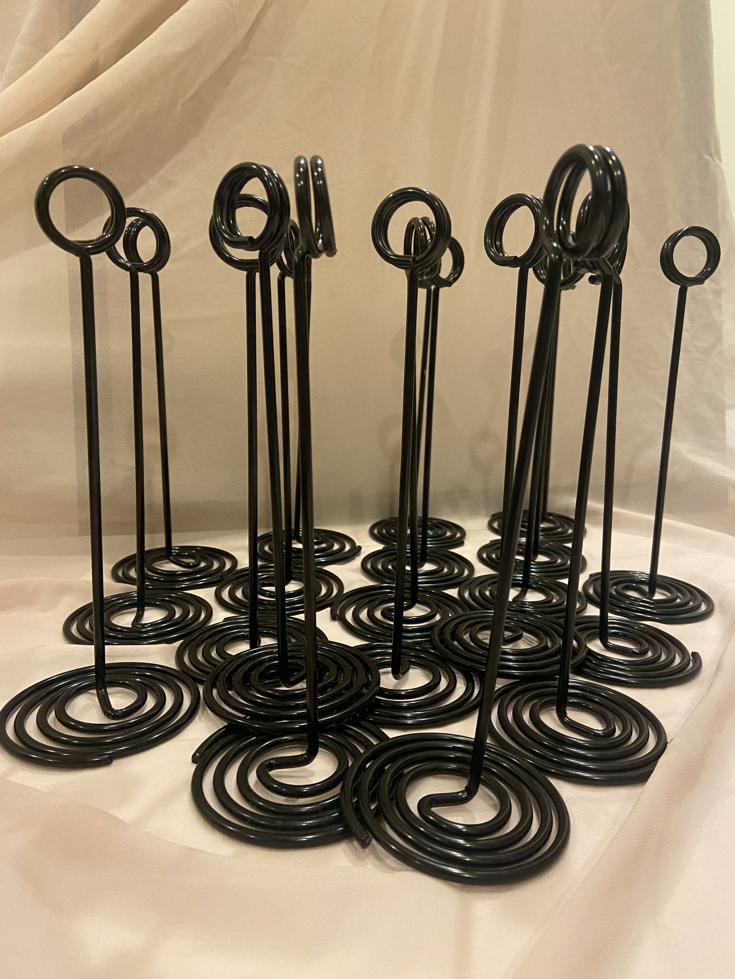 20 black sign or table number holders