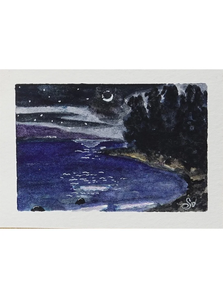Crescent moon at Hale’iwa beach park  - Print 8x10