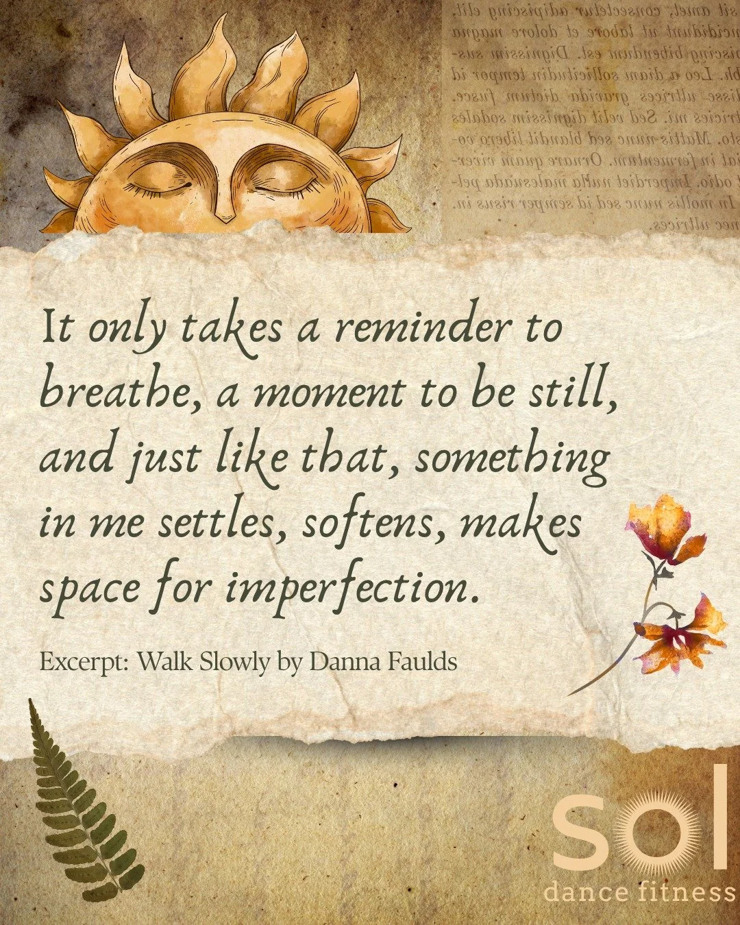 Wishing you peaceful moments of acceptance and joy this weekend! Thanks for a great week, @soldancefitness!